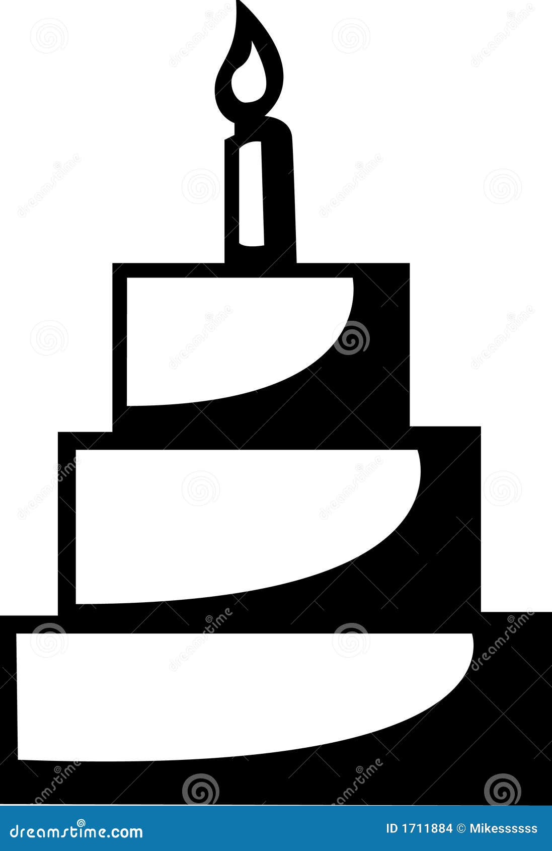 Cake with Candle Vector Illustration Stock Vector Illustration of