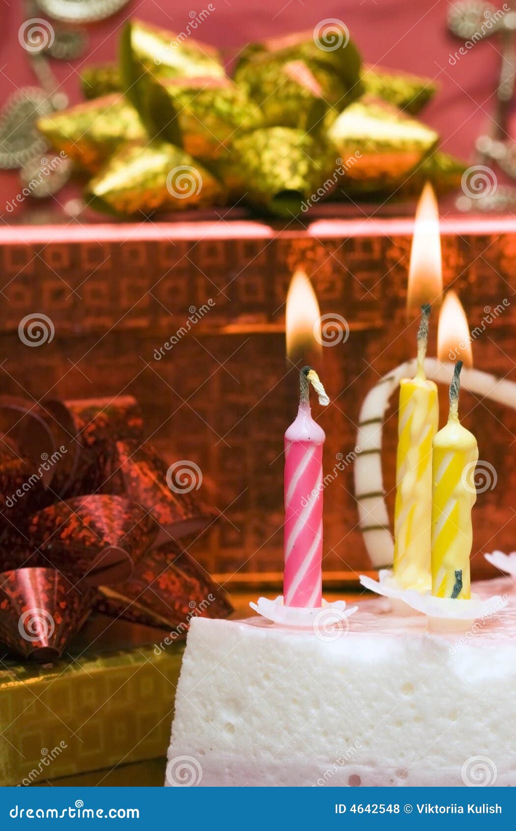 Cake and candles stock photo. Image of celebration, bright 4642548