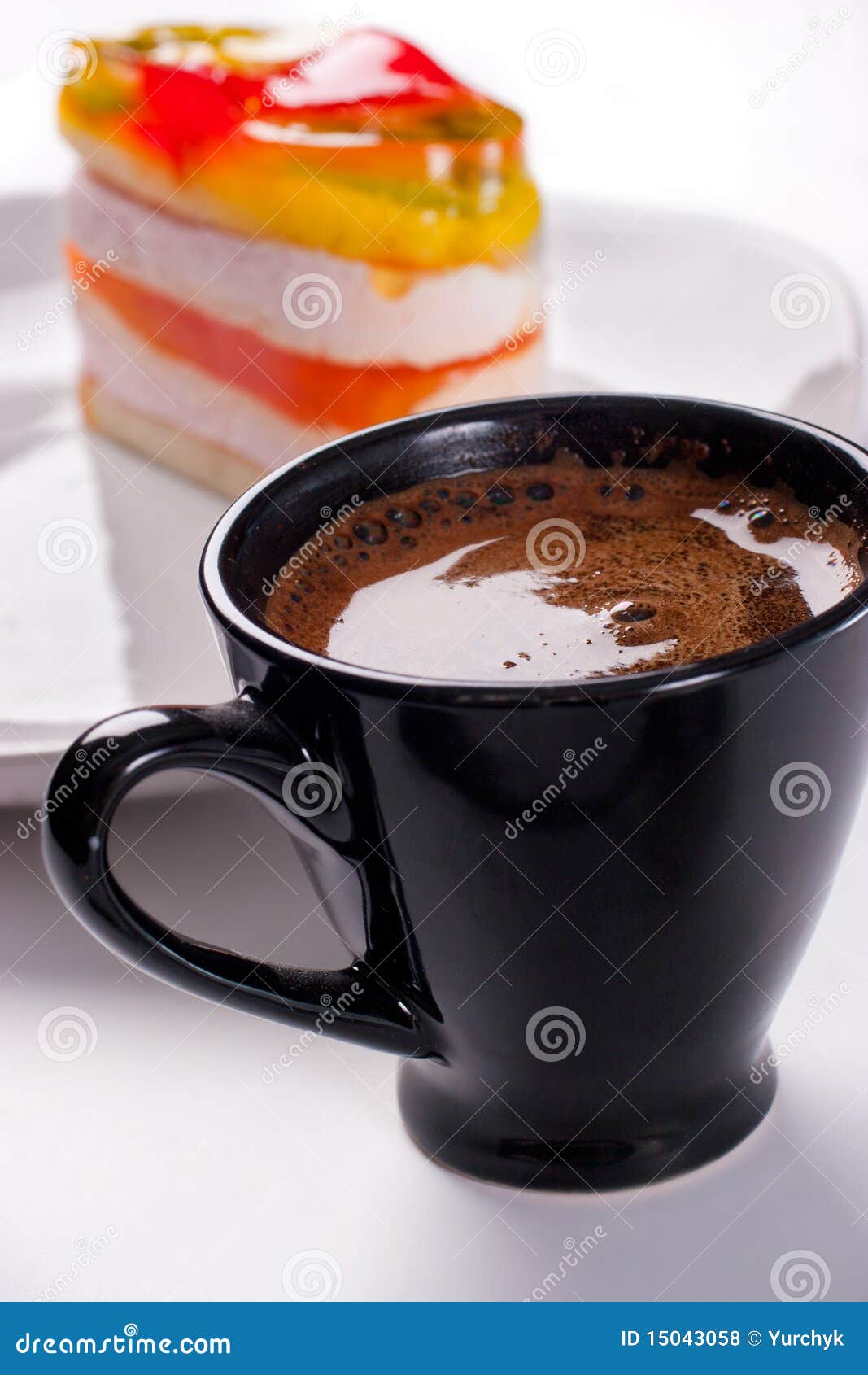 Cake with coffee cup stock photo. Image of tasty, jelly 15043058