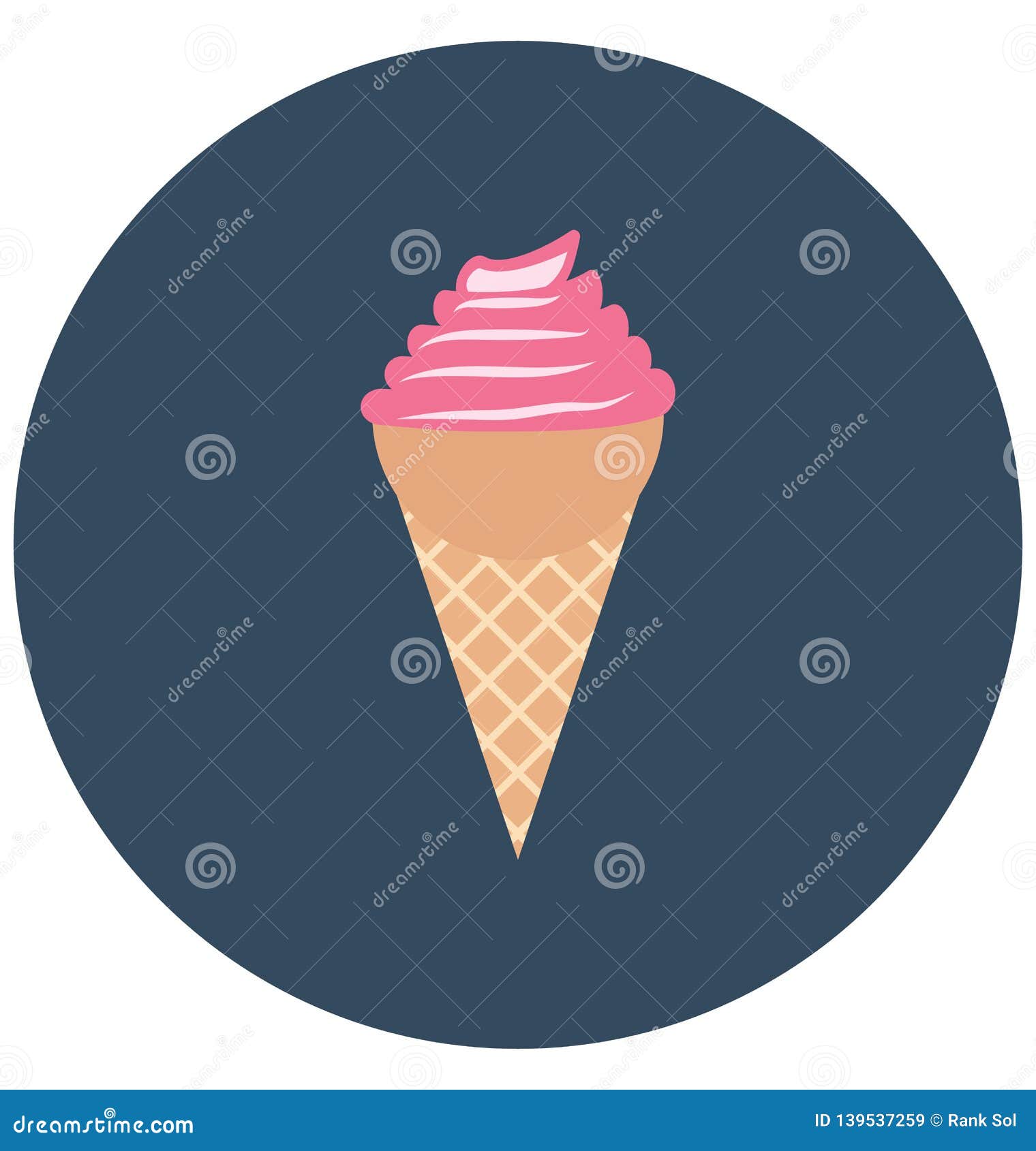 Cake Cone, Cone Isolated Color Vector Icon that Can Be Easily Modified