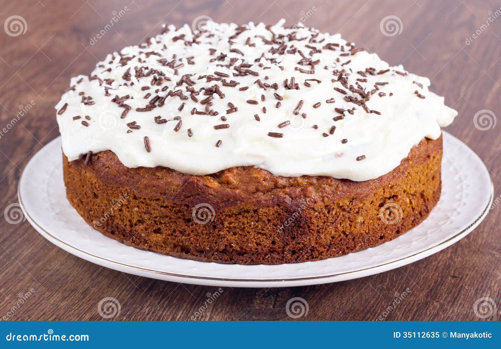Cake with Cream Cheese Topping Stock Image Image of brown, baking