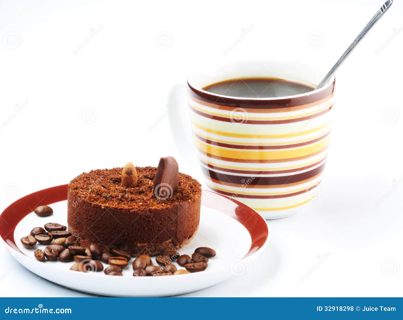 Cake with a cup of coffee stock photo. Image of dessert 32918298