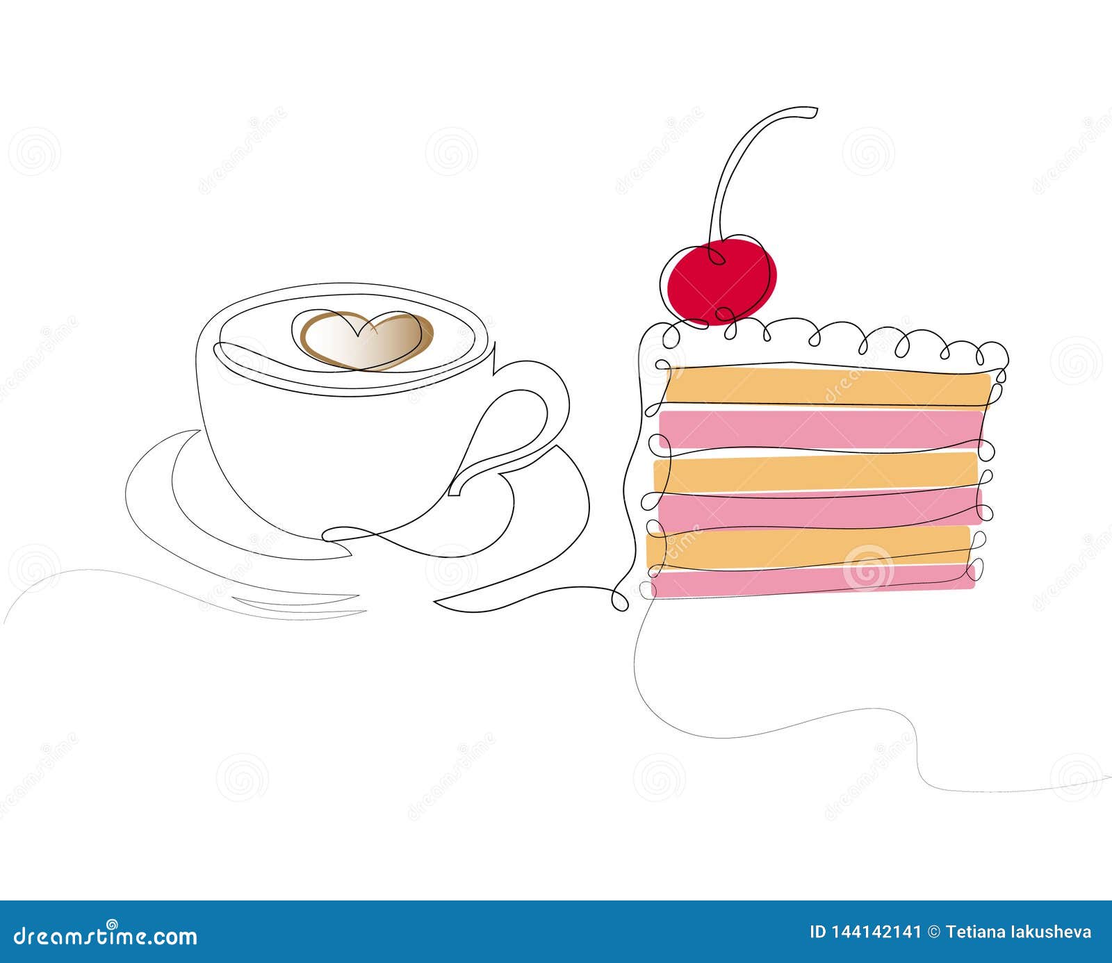 Coffee And Cake Vector Illustration 37043986