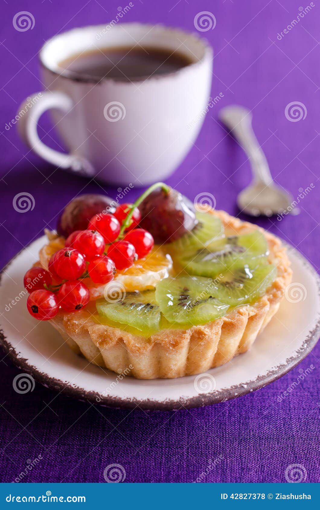 Cake with fruit stock photo. Image of circle, custard 42827378
