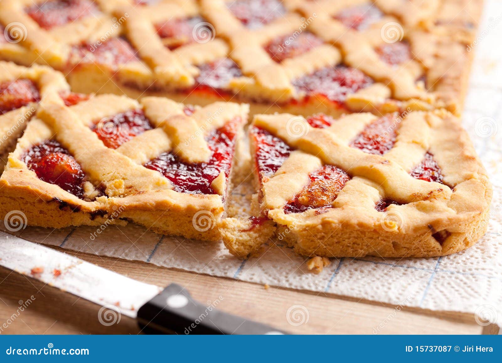 Cake with jam stock image. Image of isolated, closeup 15737087