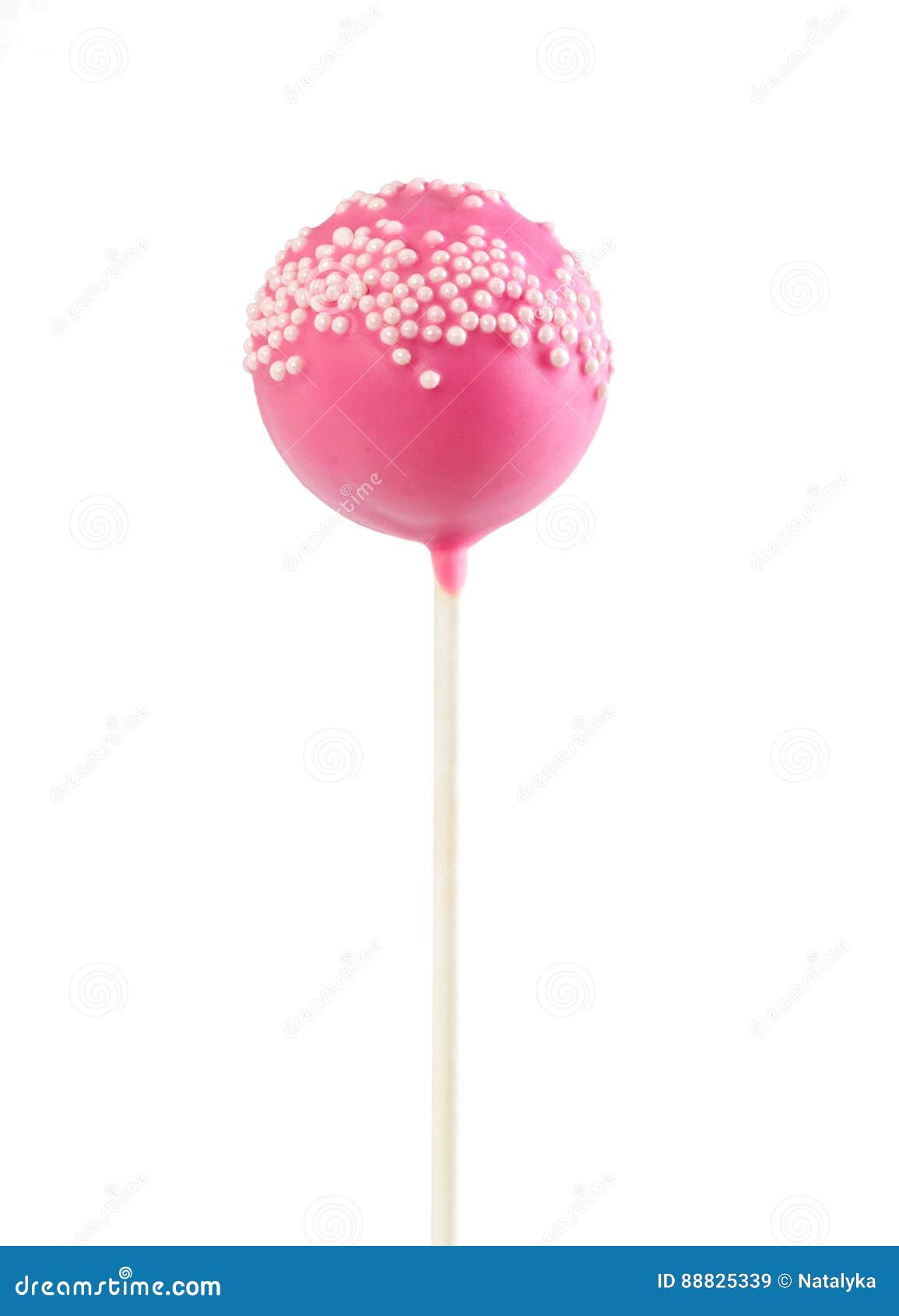 Cake Pop in Pink Glaze with Decorative Sprinkles Stock Image Image of