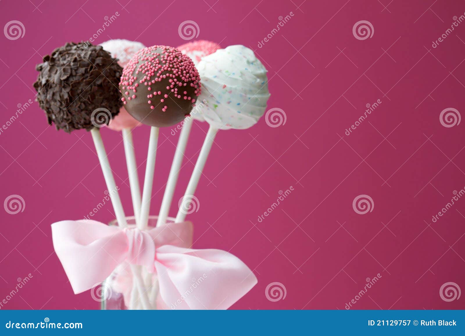 Cake pops stock image. Image of pink, sprinkles, dessert 21129757