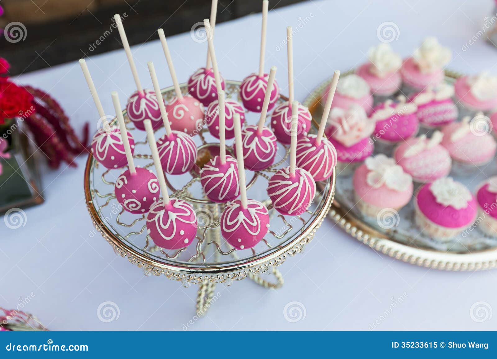  Cake  pops  and cupcakes stock image Image of flowers 