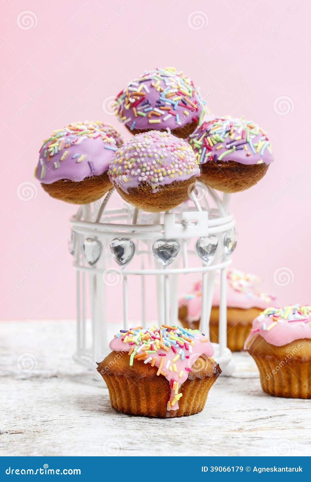 Cake pops and muffins stock image. Image of candy, decorative 39066179