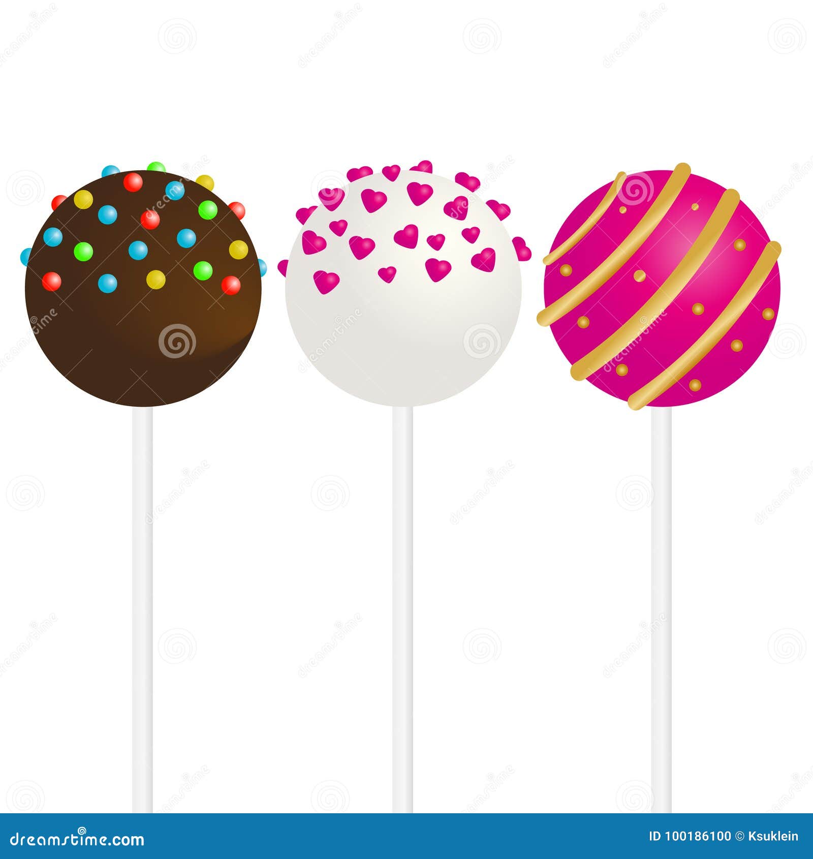 cake pops with sprinkles.   in realistic style