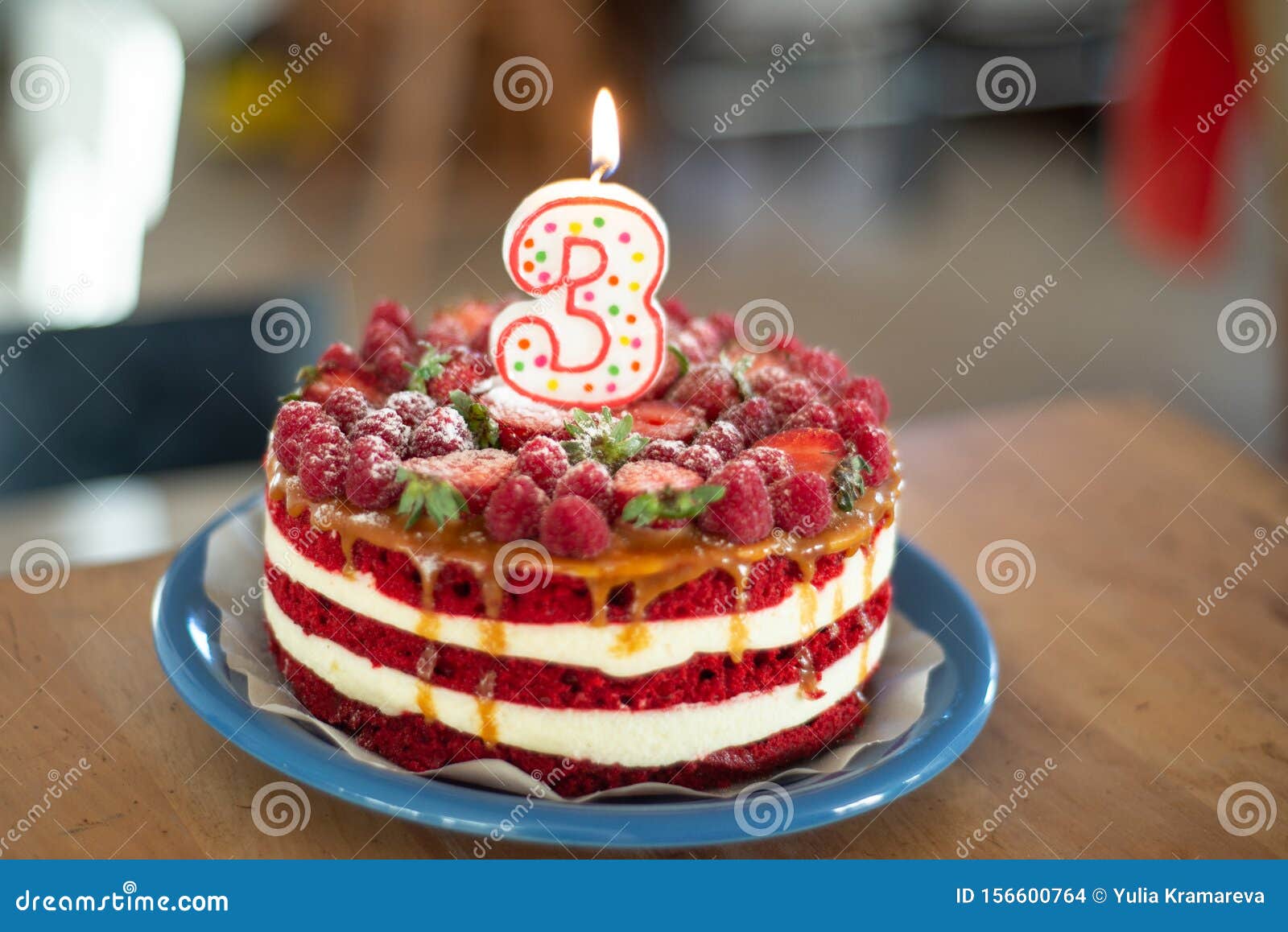 Cake On 3rd Birthday Stock Photo Image Of 3years Birthday 156600764
