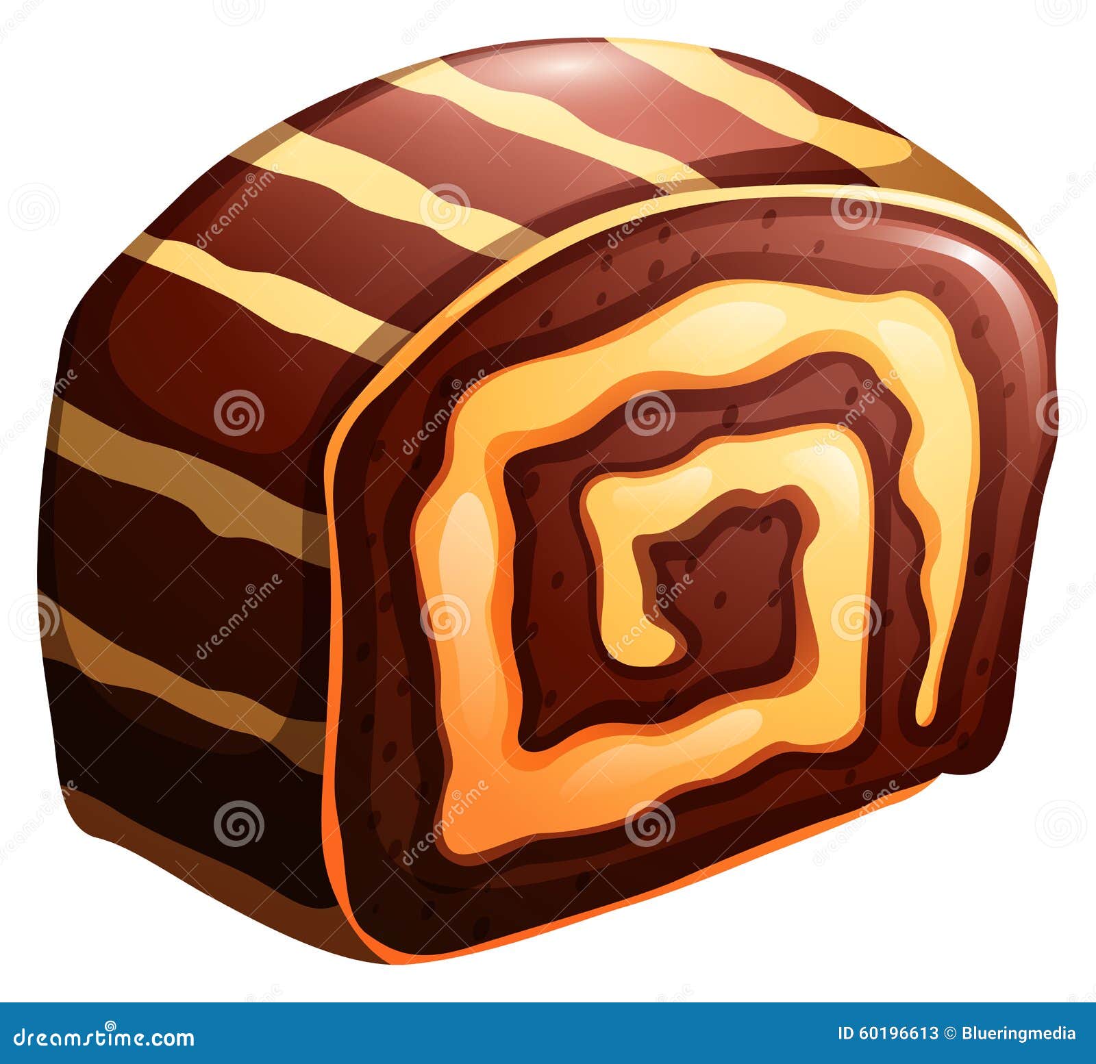 Cake Roll Chocolate and Vanilla Flavor Stock Vector Illustration of