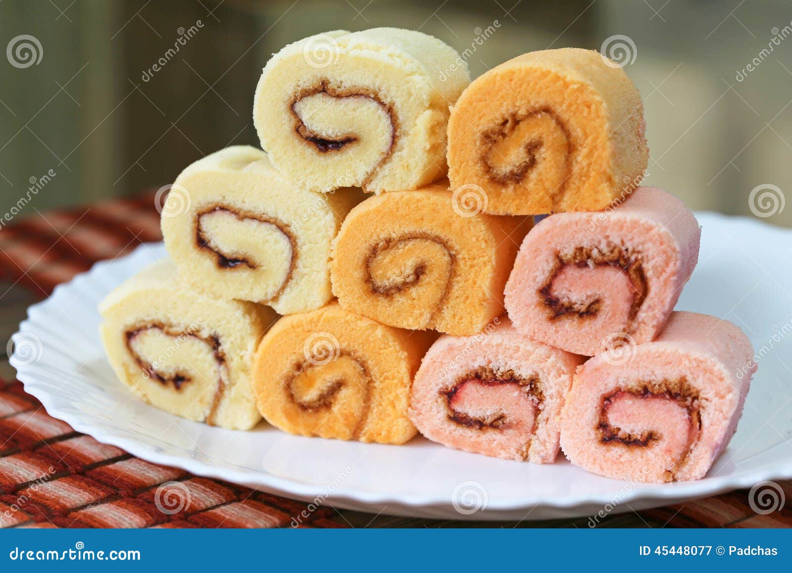 Cake Roll stock image. Image of sponge, fruit, macro 45448077