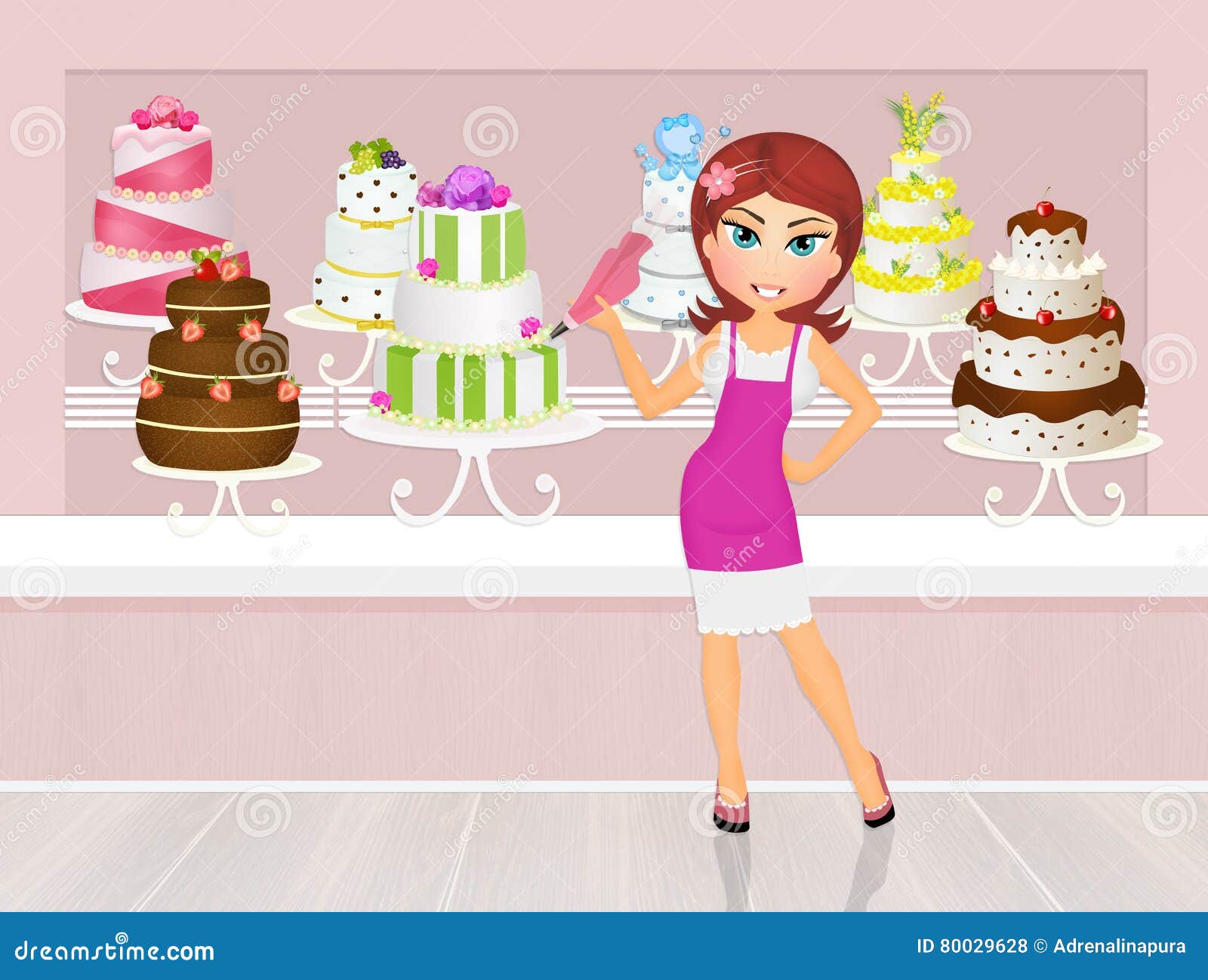 Cake shop design stock illustration. Illustration of showcase 80029628