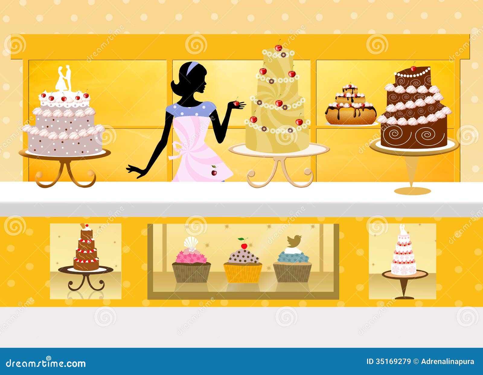 Cake shop stock illustration. Illustration of celebration 35169279