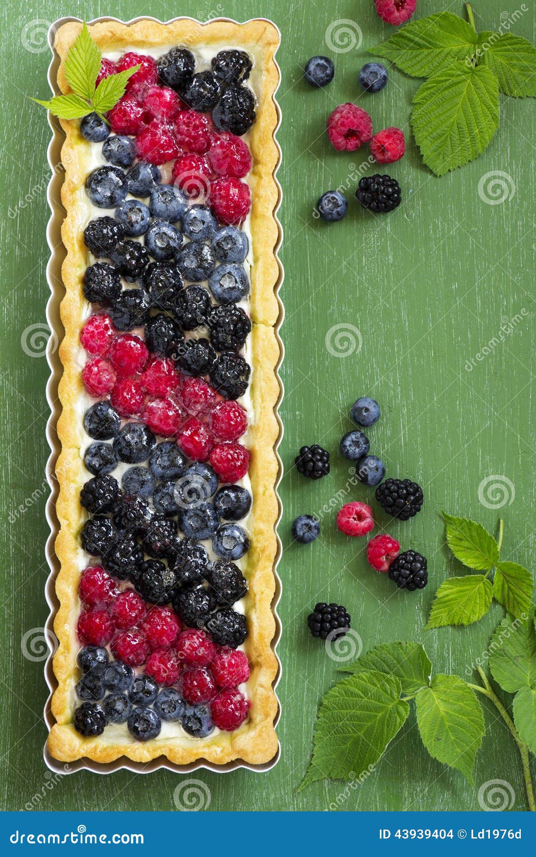 Home-made cake with summer berries.