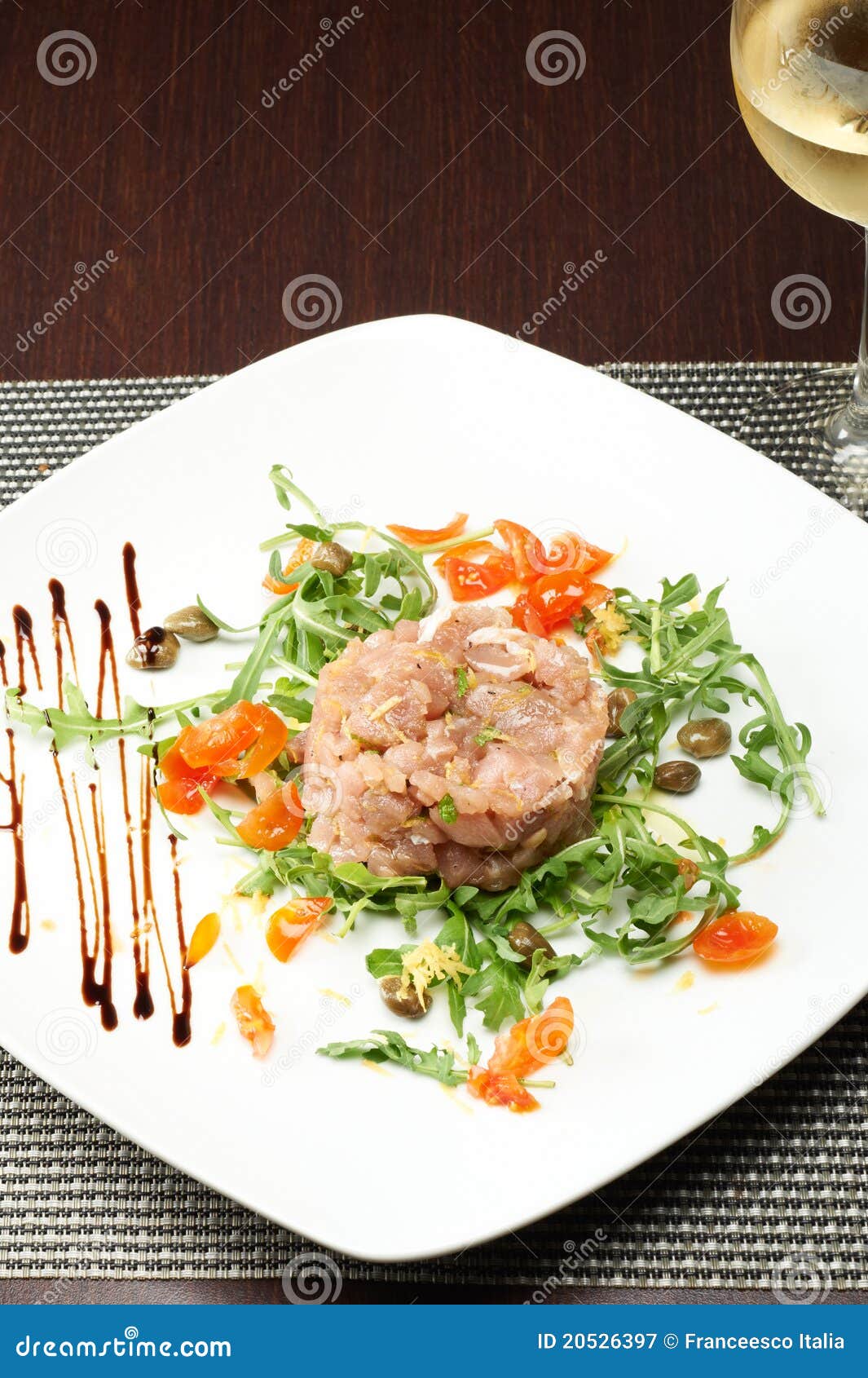 Cake of swordfish stock image. Image of glass, white 20526397