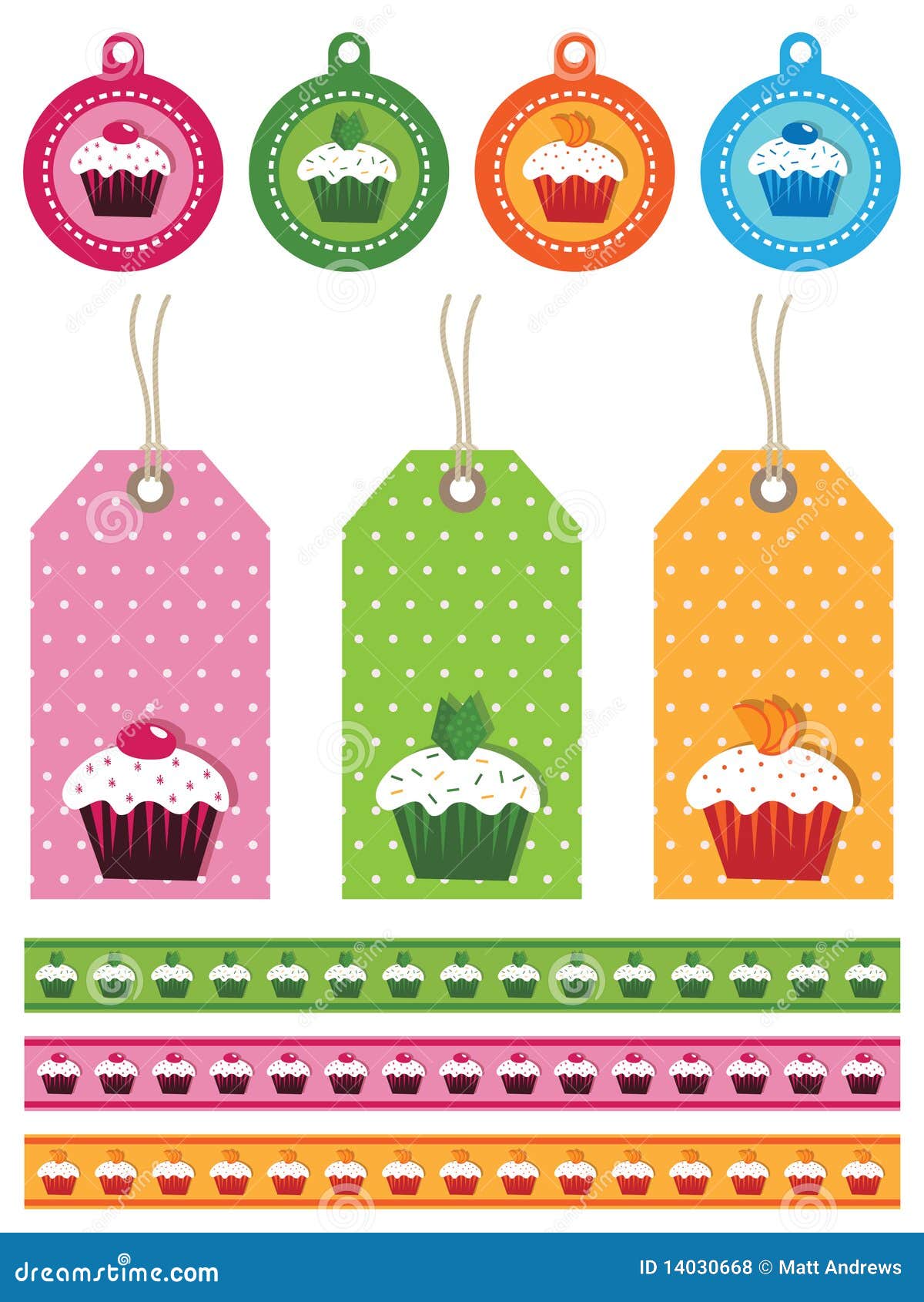 Cake tags stock vector. Illustration of cupcake, banner 14030668