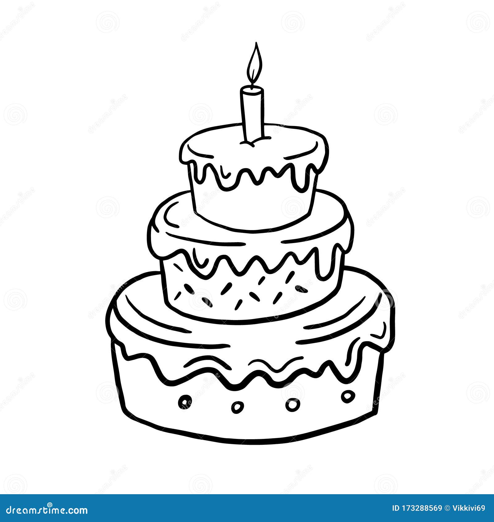 Outline of cake Royalty Free Vector Image - VectorStock