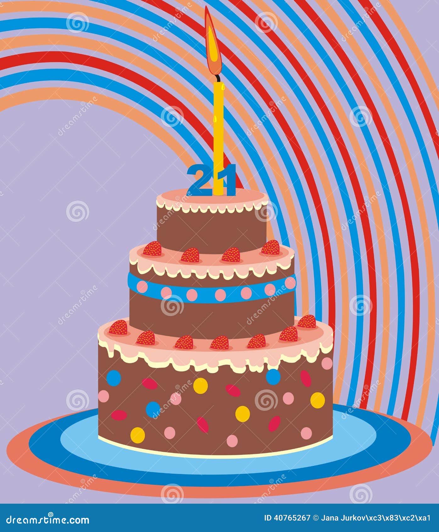 Cake 21 years stock vector. Illustration of cook, icon - 40765267