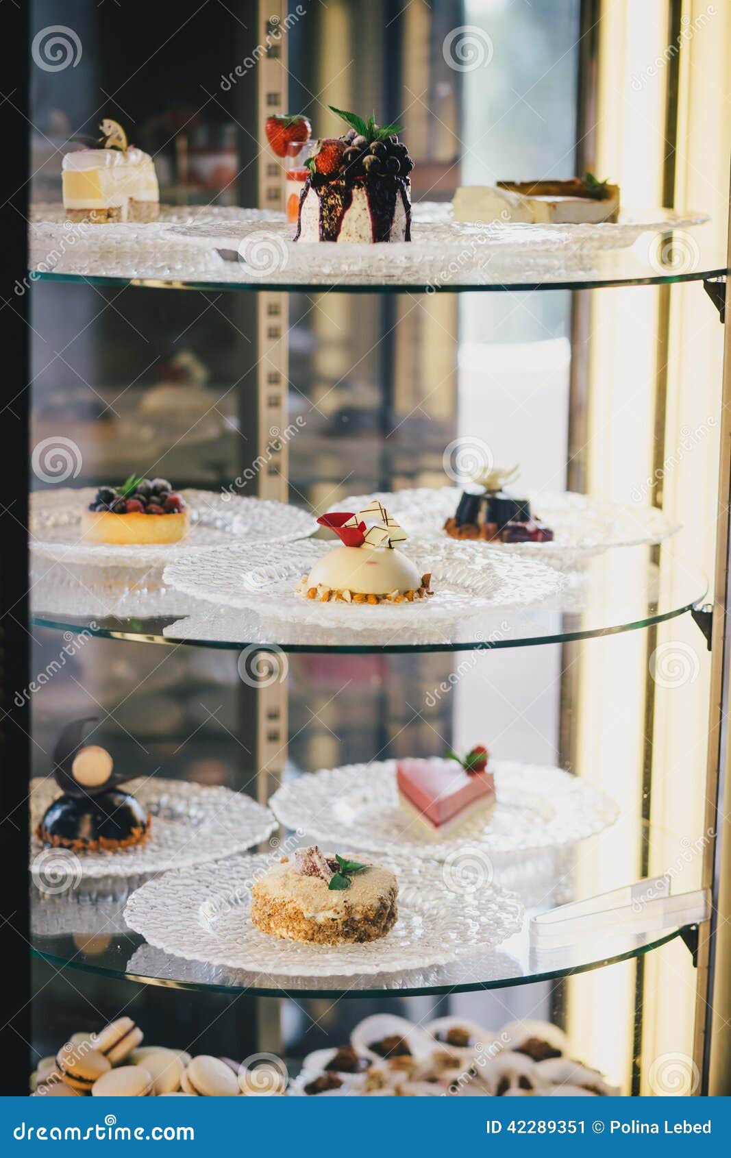 Cakes and Desserts in a Shop Window Stock Image Image of enjoy