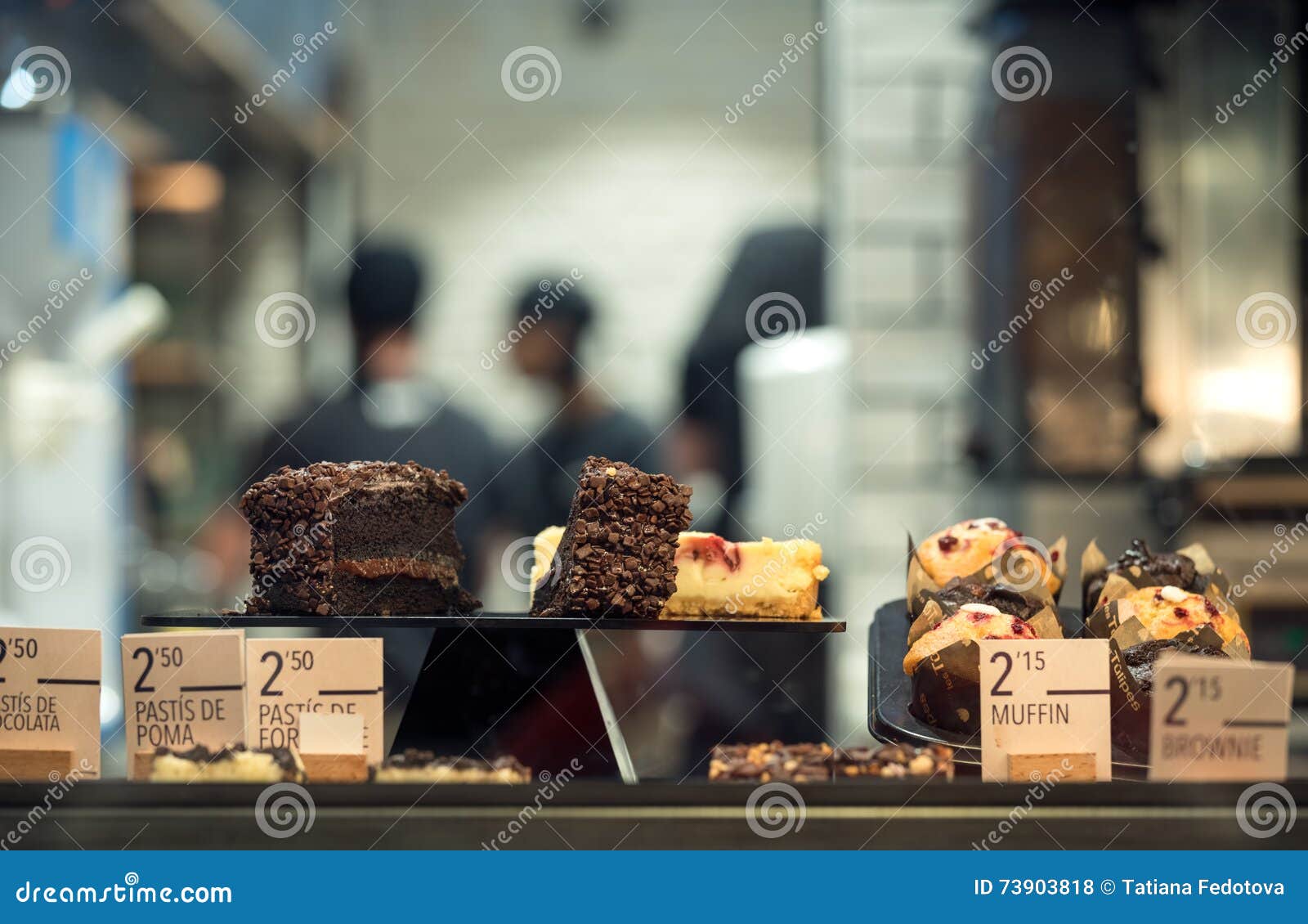 Cakes on Display in Cafe Close Up Stock Photo Image of pastry, food