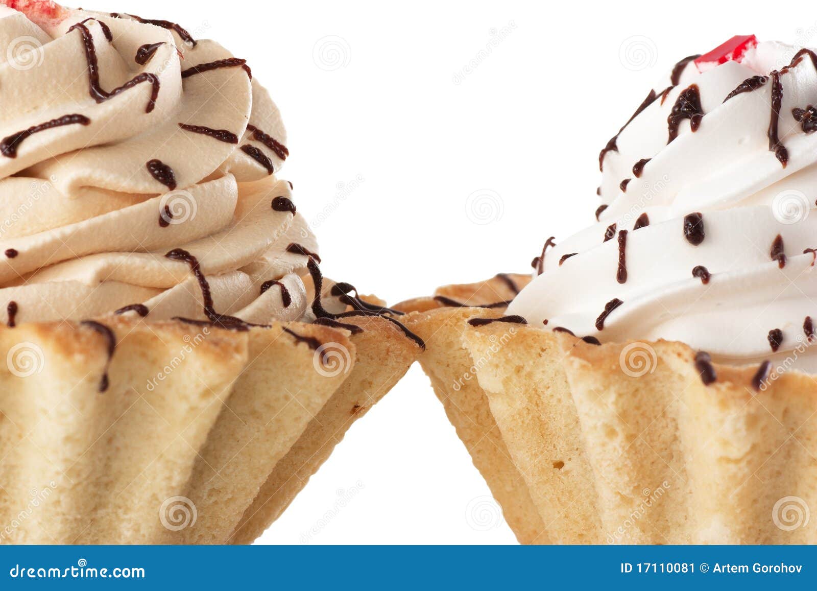 Cakes with whipped cream stock image. Image of decoration 17110081