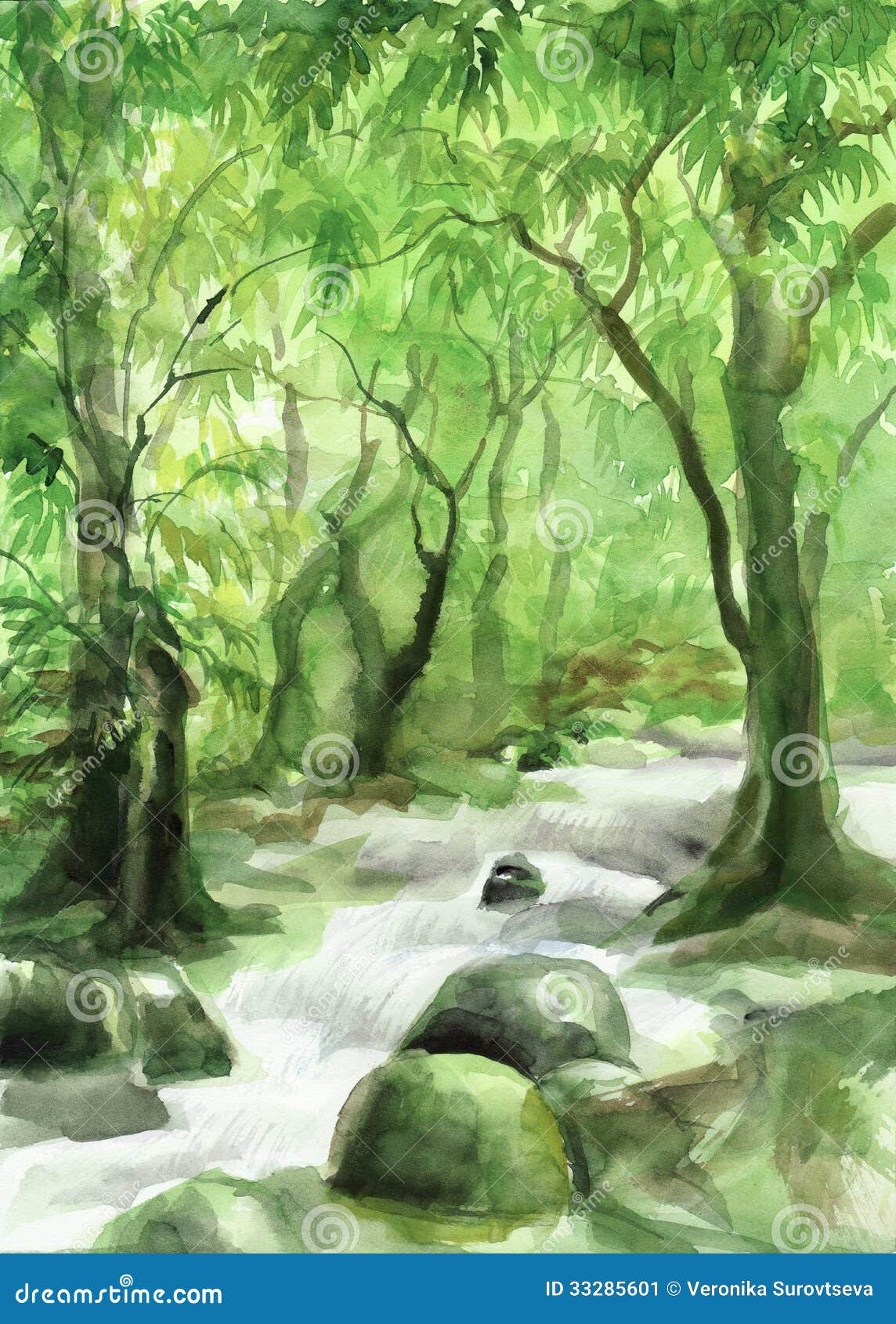 Cala en el bosque stock de ilustración. Ilustración de camino 33285601