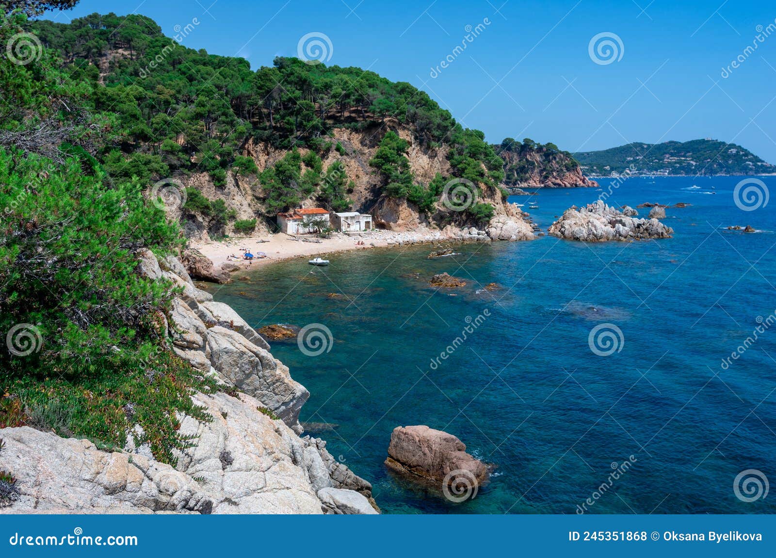 Cala Estreta Beach In Palamos Costa Brava Girona Province Catalonia Cala Estreta Beach In Palamos Costa Brava Girona Province Catalonia