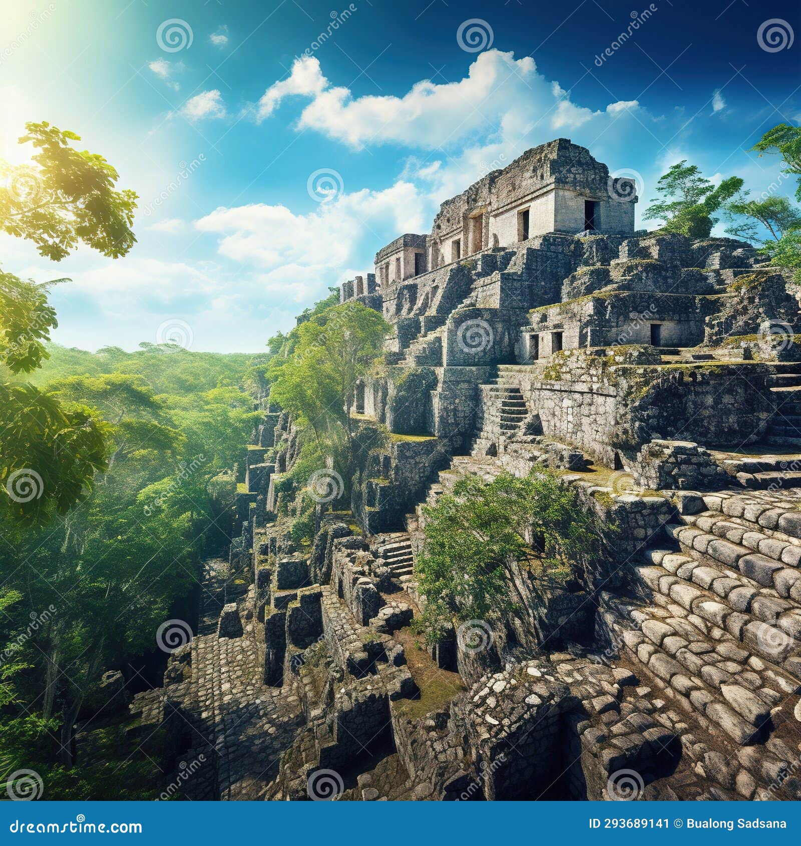 ai generated  wildlife concept of calakmul - estructura