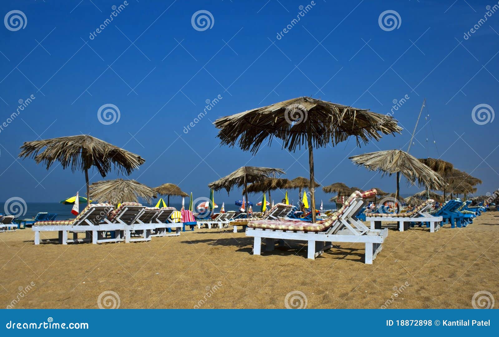 Calangute Goa India Beach Scene Stock Photo - Image of chairs, sunny ...