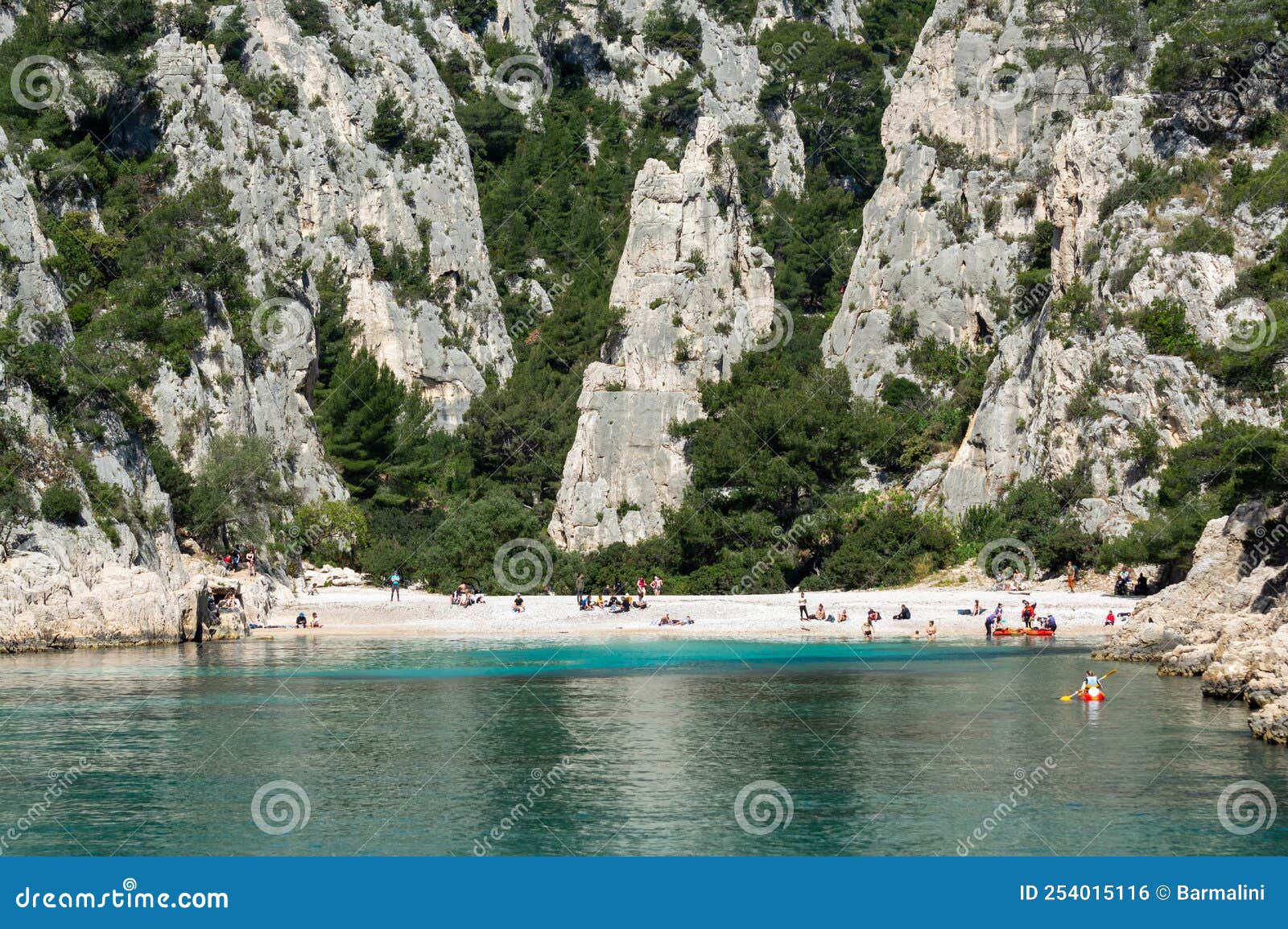 calanque d`en-vau near cassis, boat excursion to calanques national park in provence, france