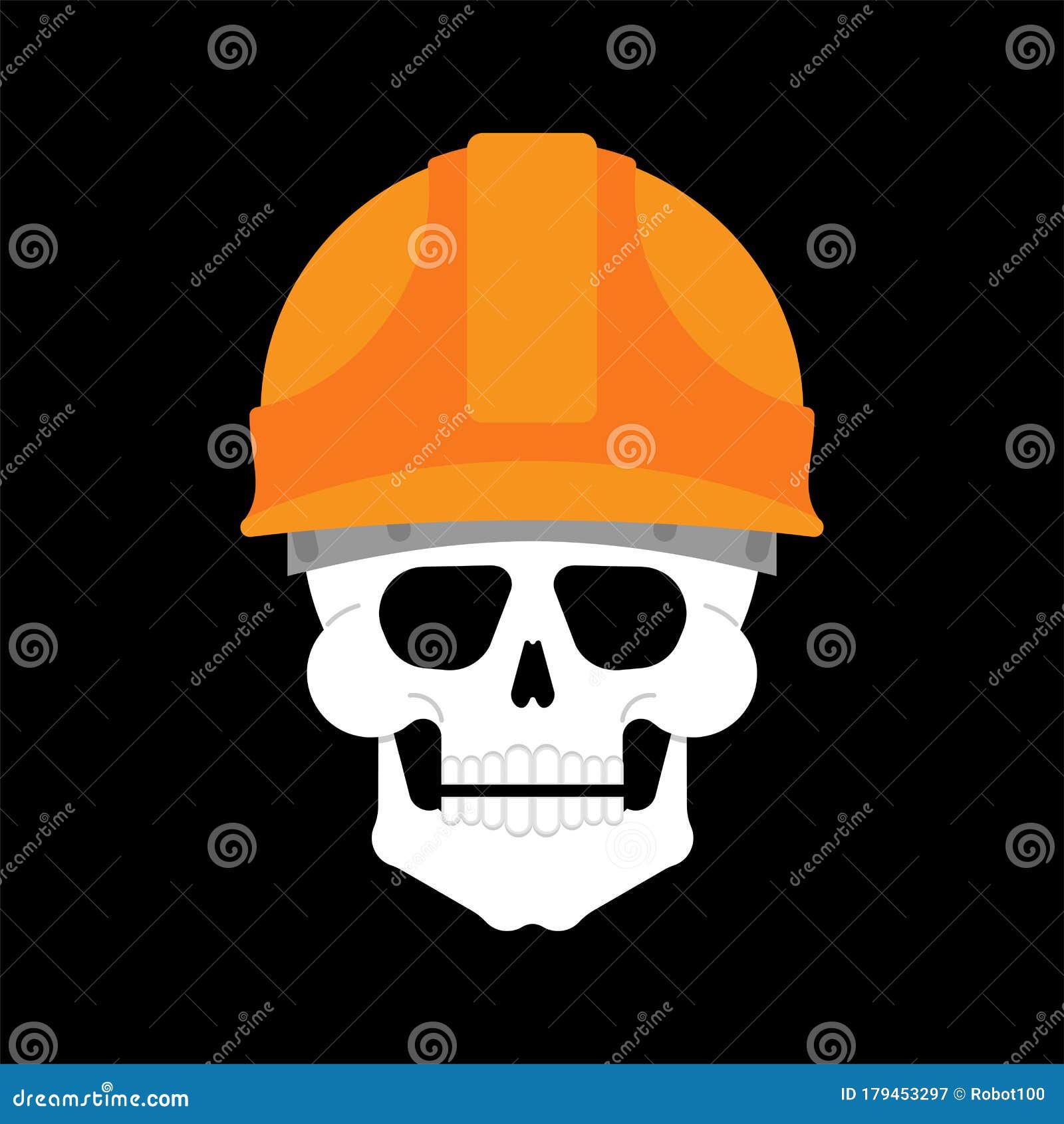 Calavera En Casco De Cabeza De Esqueleto Del Constructor Ilustración Vector - Ilustración de casco, icono: 179453297