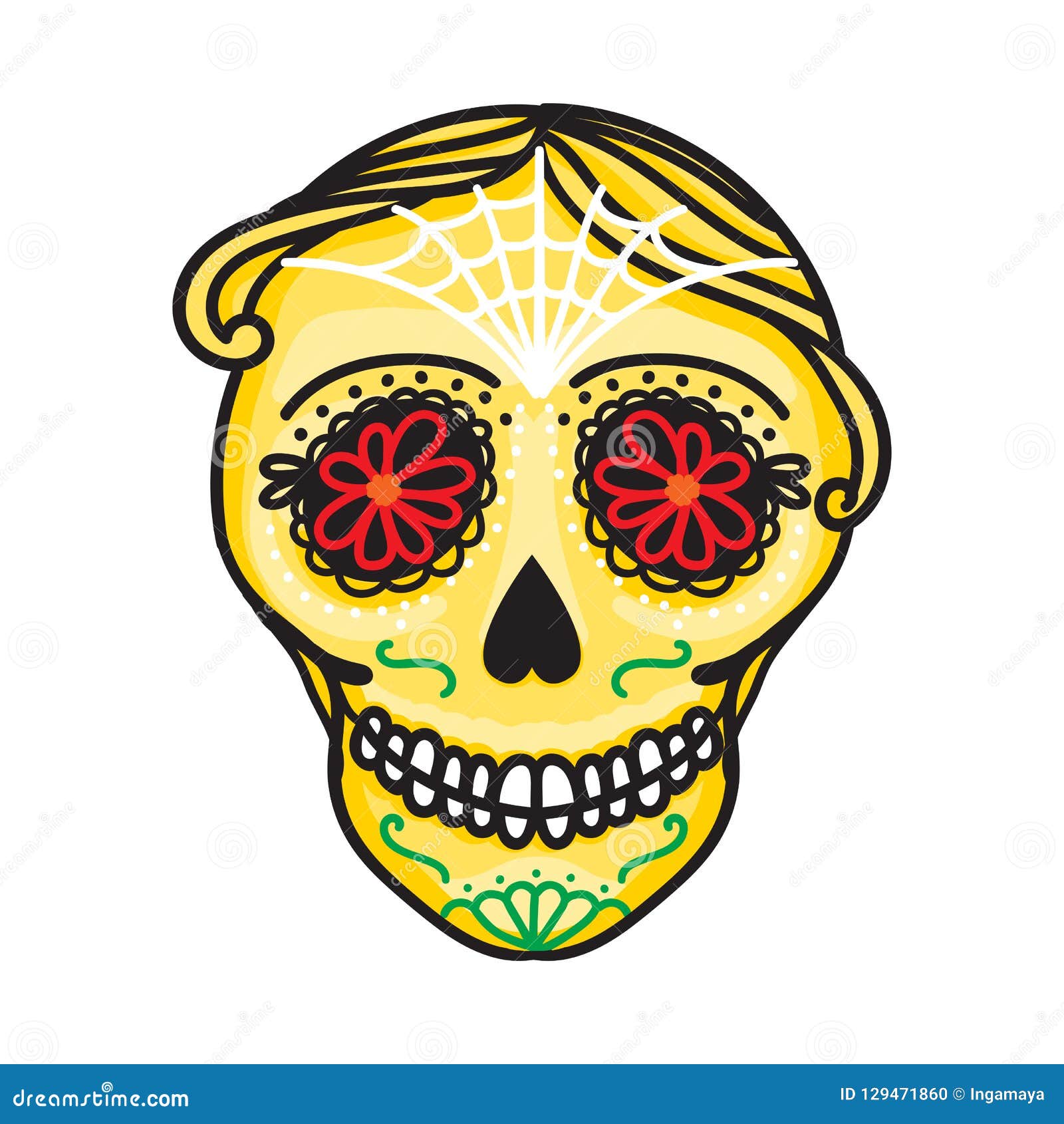 Calavera Sign Dia De Los Muertos. Mexican Day of the Dead. Vector Hand  Drawing Illustration Man Sticker Stock Vector - Illustration of calavera,  carnival: 129471860