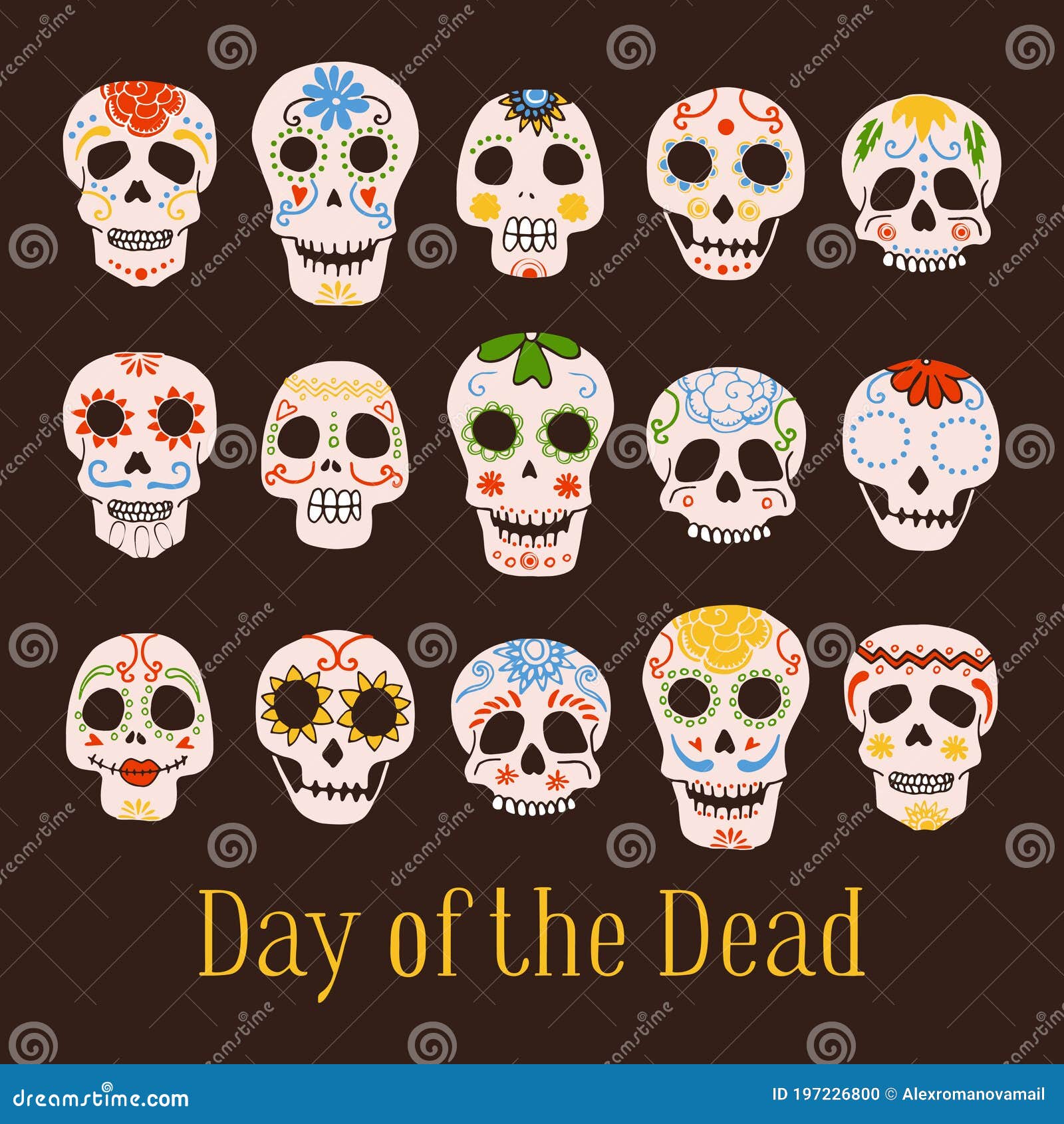 Calaveras Pintadas Mexicanas Del Día De Los Muertos Ilustración Vectorial Dibujada Por Mano Ilustración del Vector - Ilustración de mano, vacaciones: 197226800 Calaveras Pintadas Mexicanas Del Día De Los Muertos Ilustración Vectorial Dibujada Por Mano Ilustración del Vector - Ilustración de mano, vacaciones: 197226800
