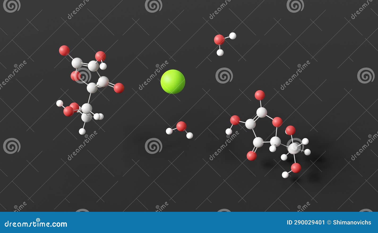 Calcium Ascorbate Molecule, Molecular Structure, Food Additive E302
