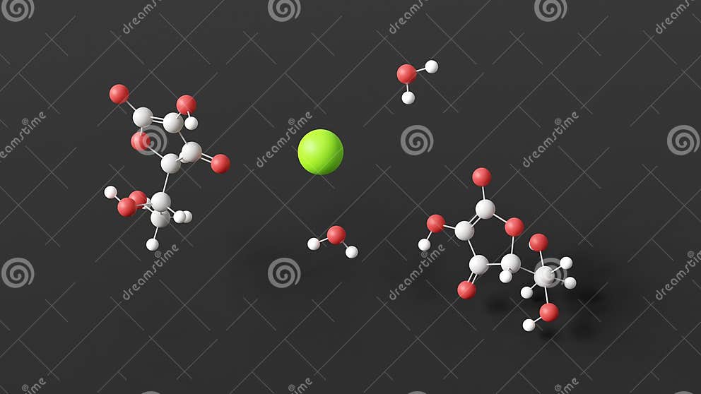 Calcium Ascorbate Molecule, Molecular Structure, Food Additive E302