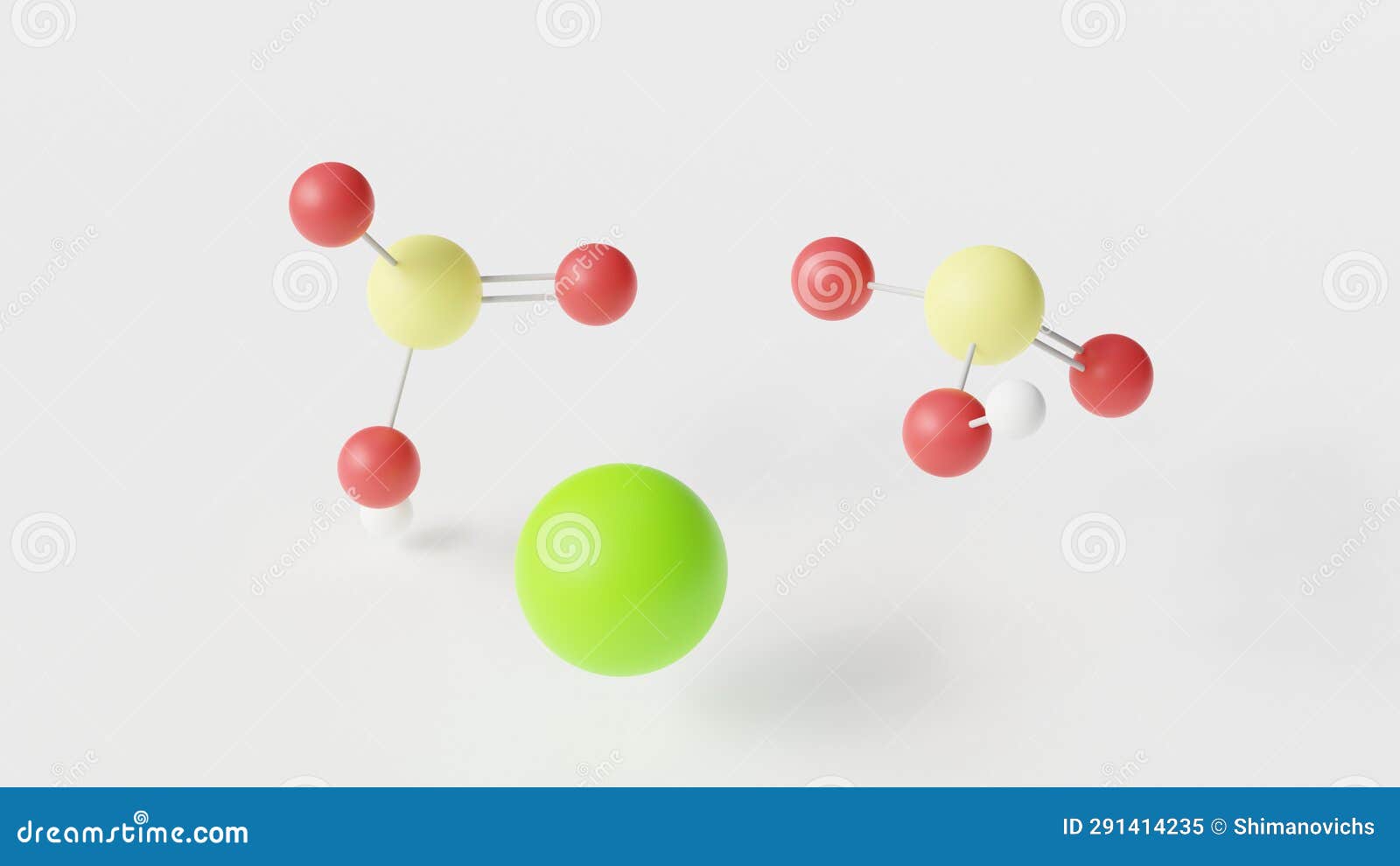 calcium bisulfite molecule 3d, molecular structure, ball and stick model, structural chemical formula e227