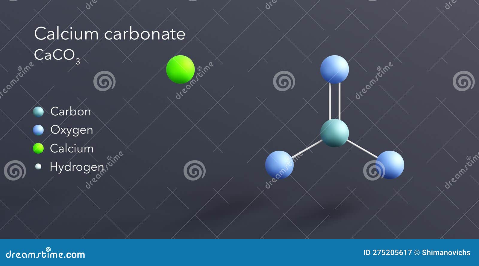 CaCO3 Calcium carbonate symbol