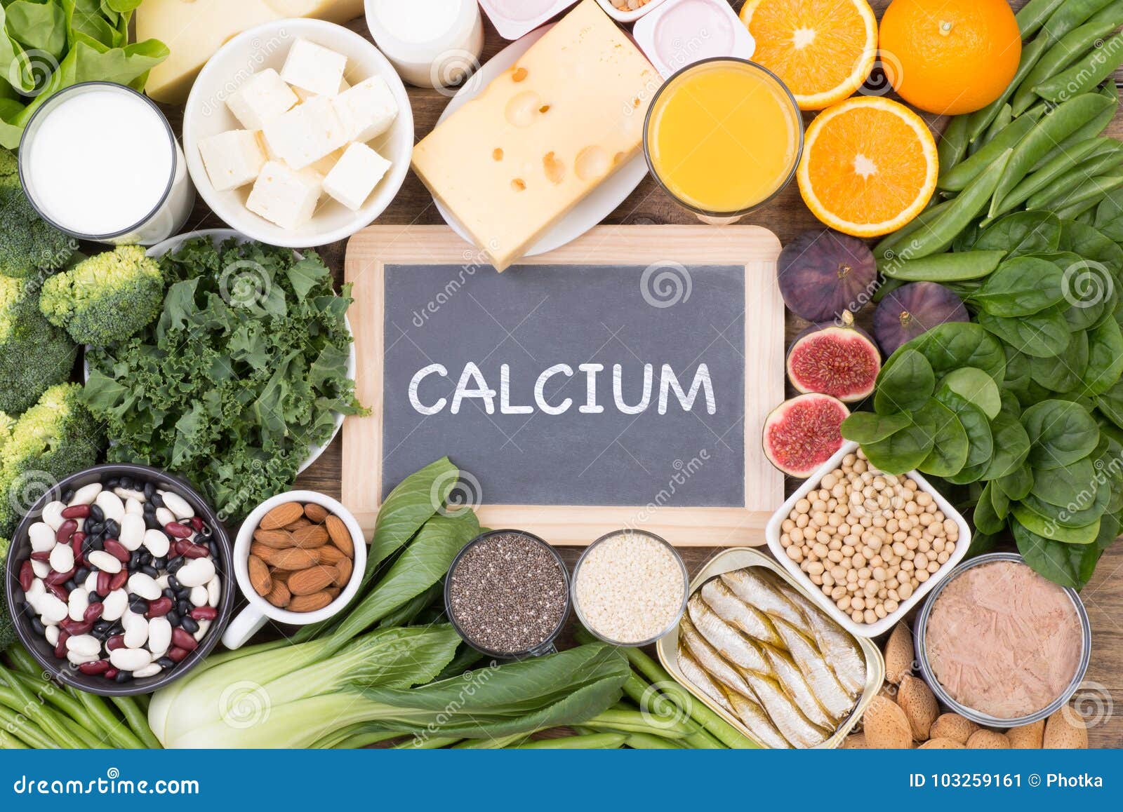 calcium food sources, top view