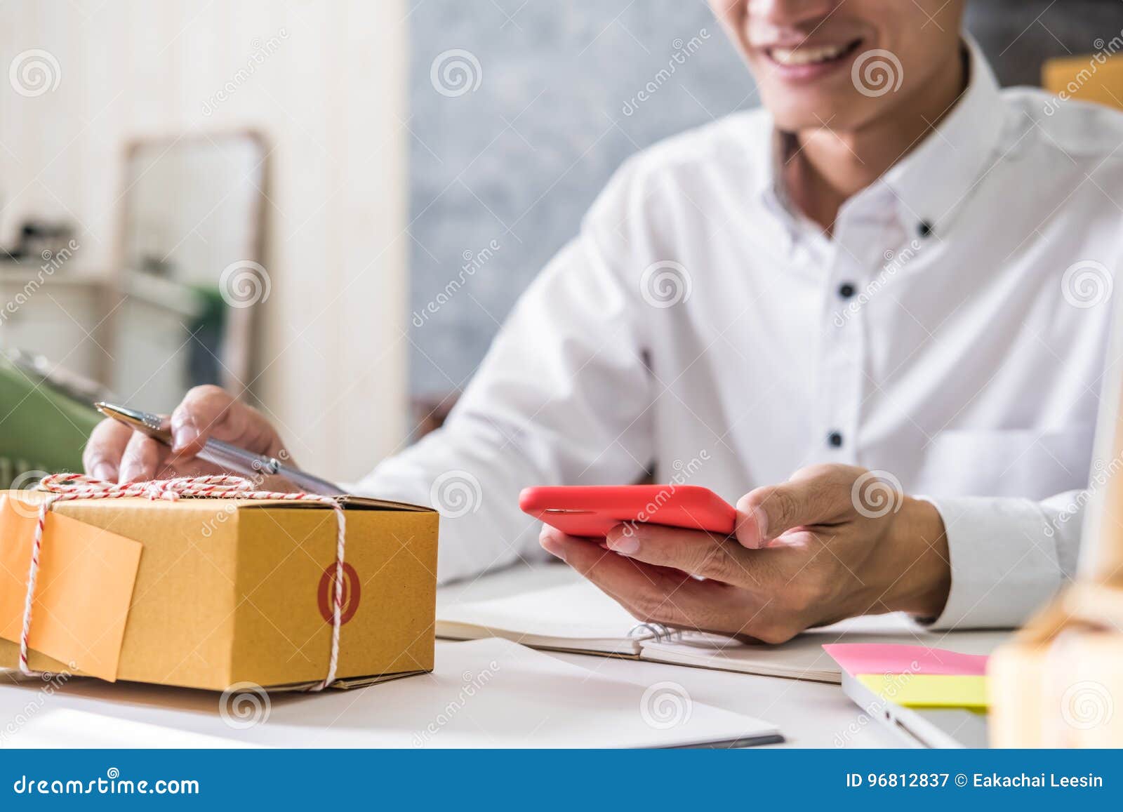 Calculating the Cost of Postage of a Small Package Stock Image Image