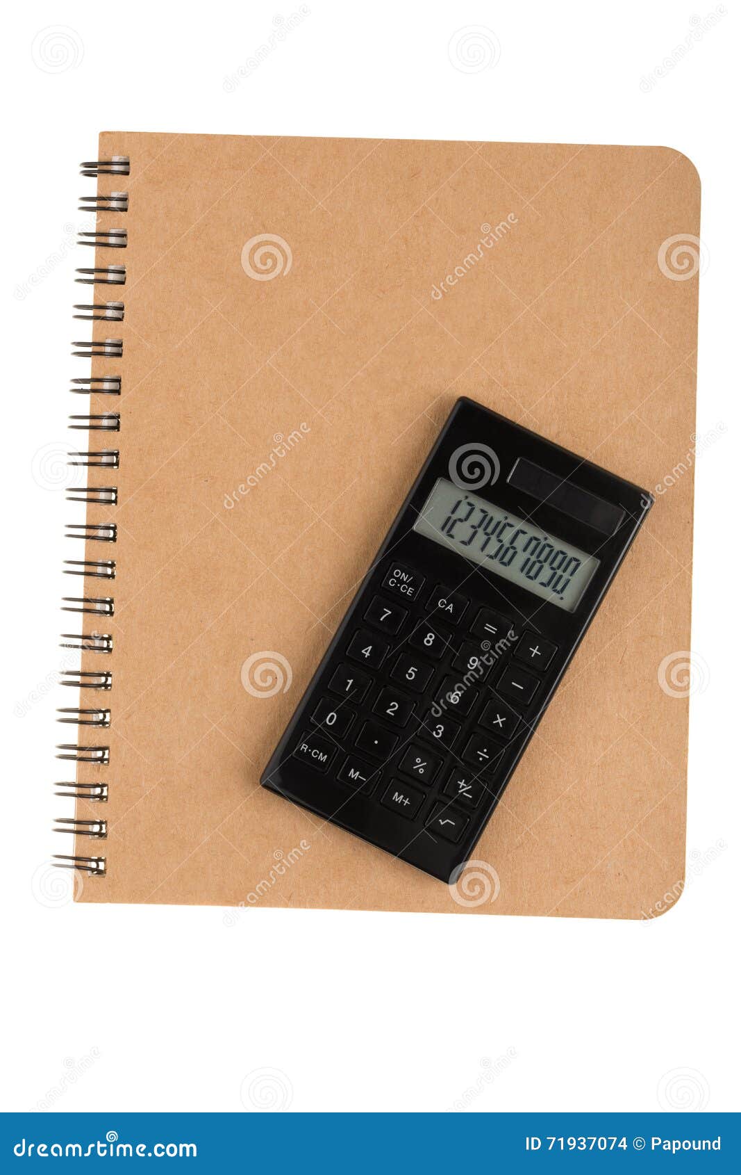 Calculator On Book With Spiral Wire Front Cover Stock Photo Image of