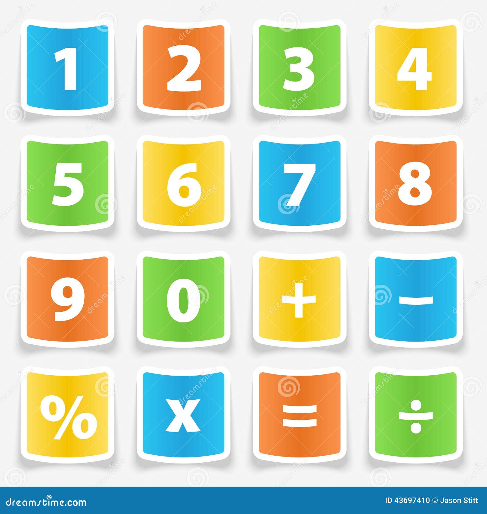 Calculator Button Stickers stock vector. Image of clipart 