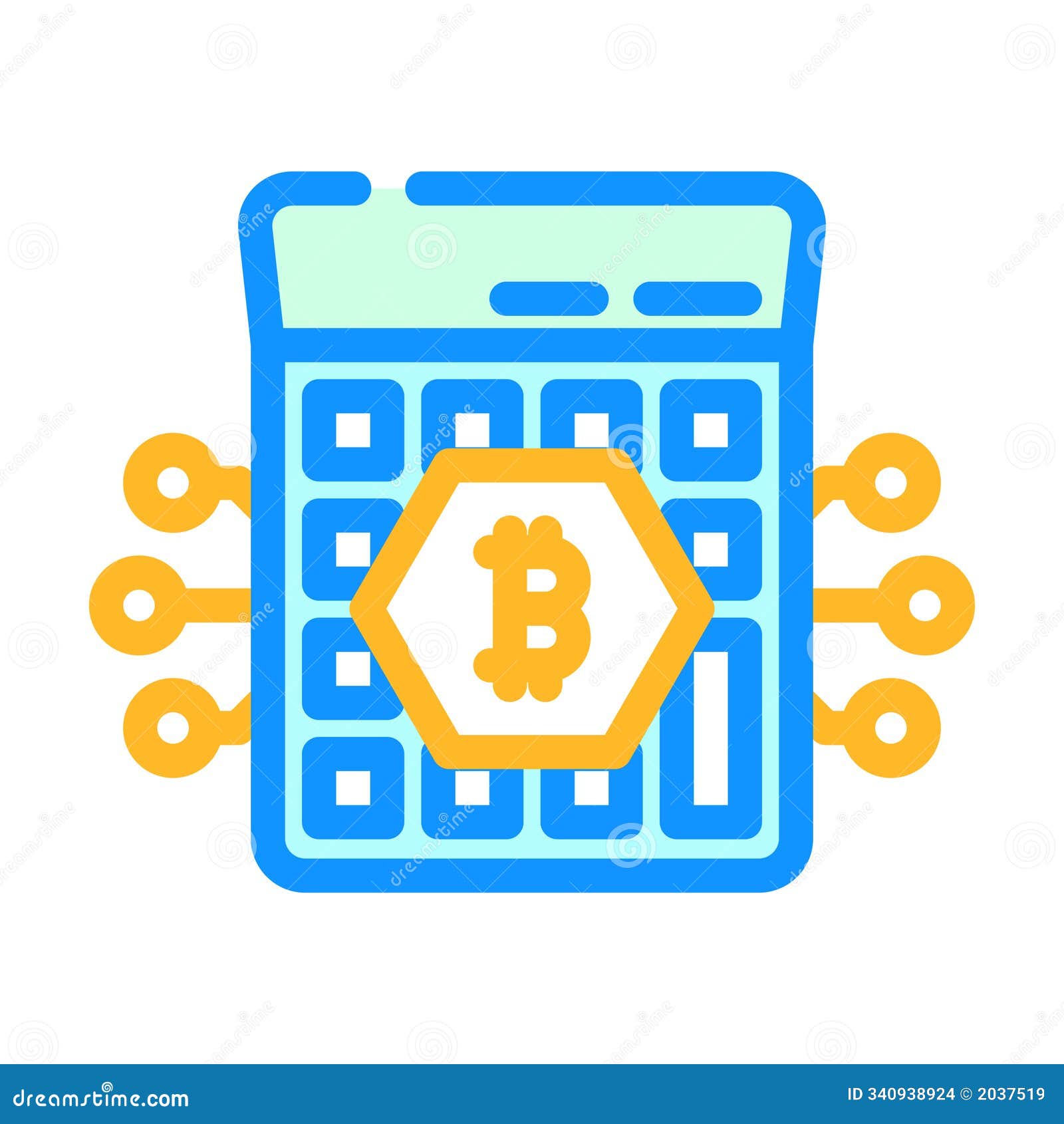 Calculator Cryptocurrency Mining Color Icon Vector Illustration Stock  Vector - Illustration of wallet, icons: 340938924