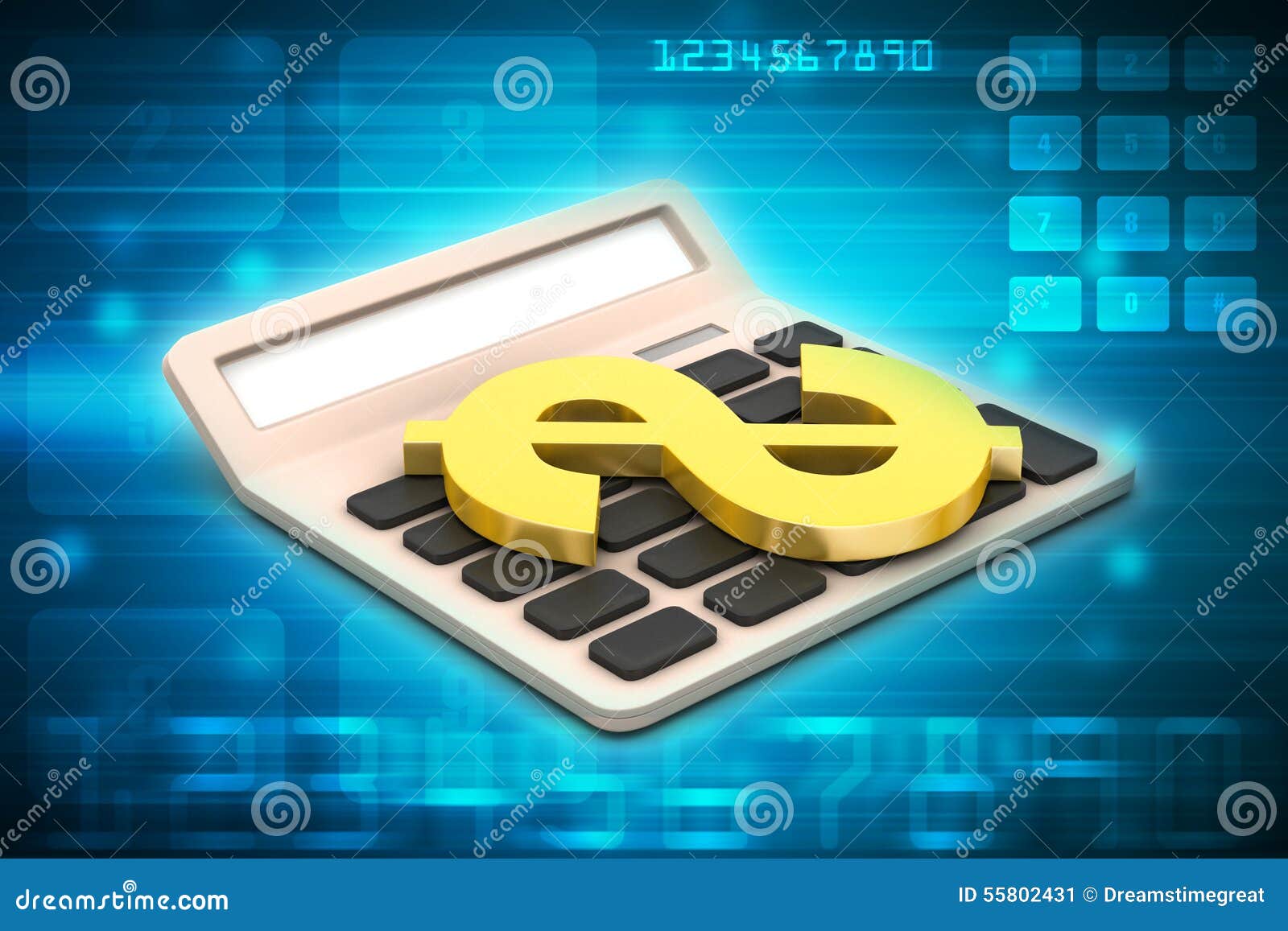 Calculator with Dollar Sign Stock Illustration Illustration of