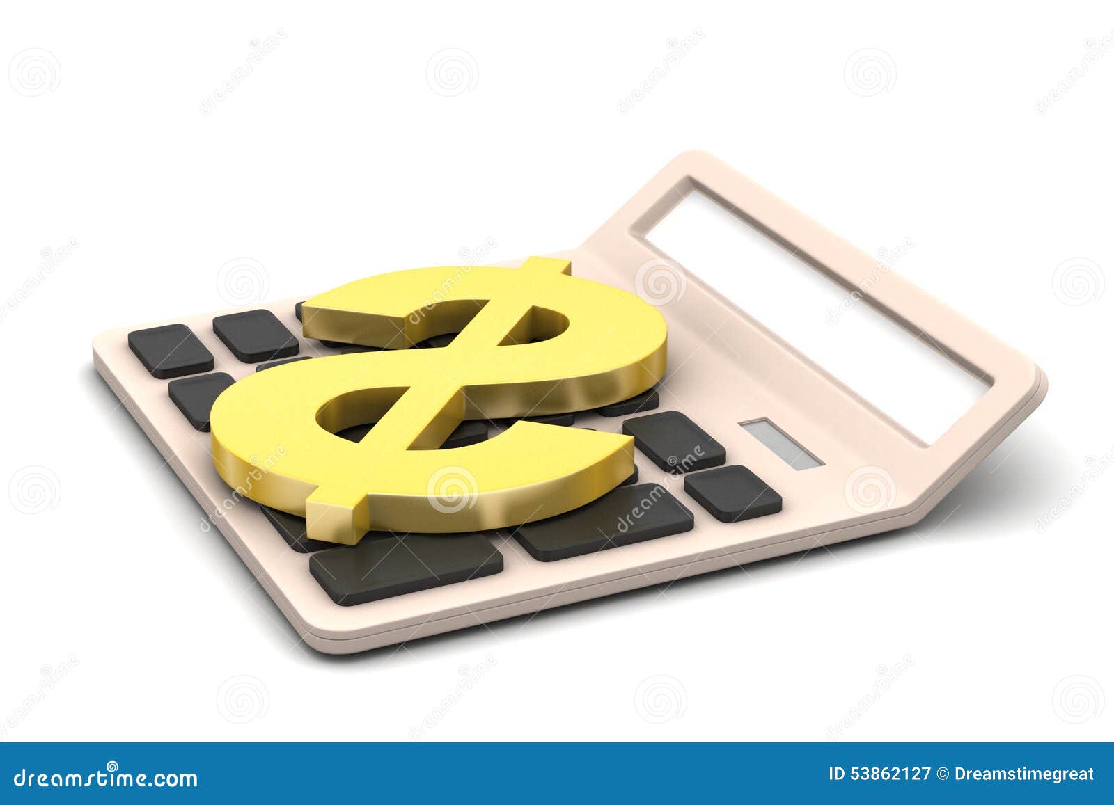 Calculator with Dollar Sign Stock Illustration Illustration of