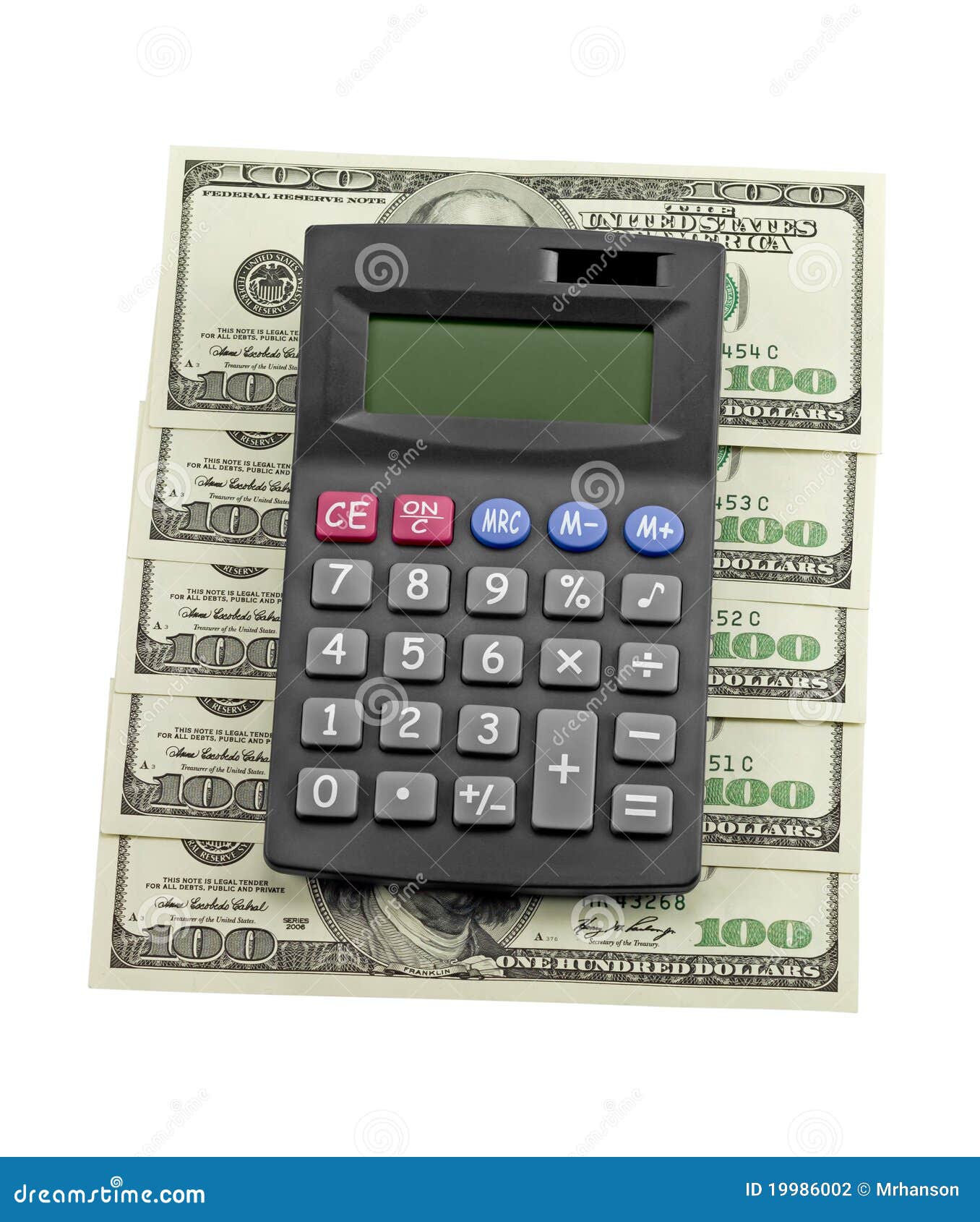 Calculator and dollars stock photo. Image of objects 19986002