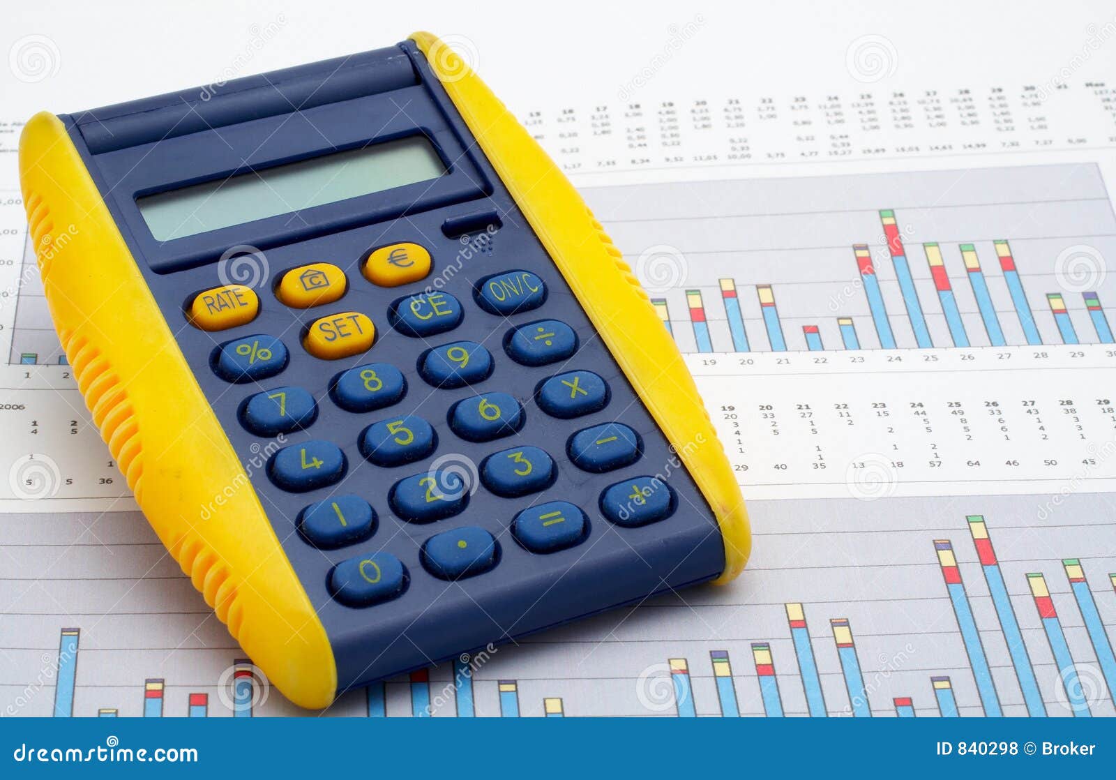 Calculator on Earnings Chart Stock Photo Image of earnings, diary 840298