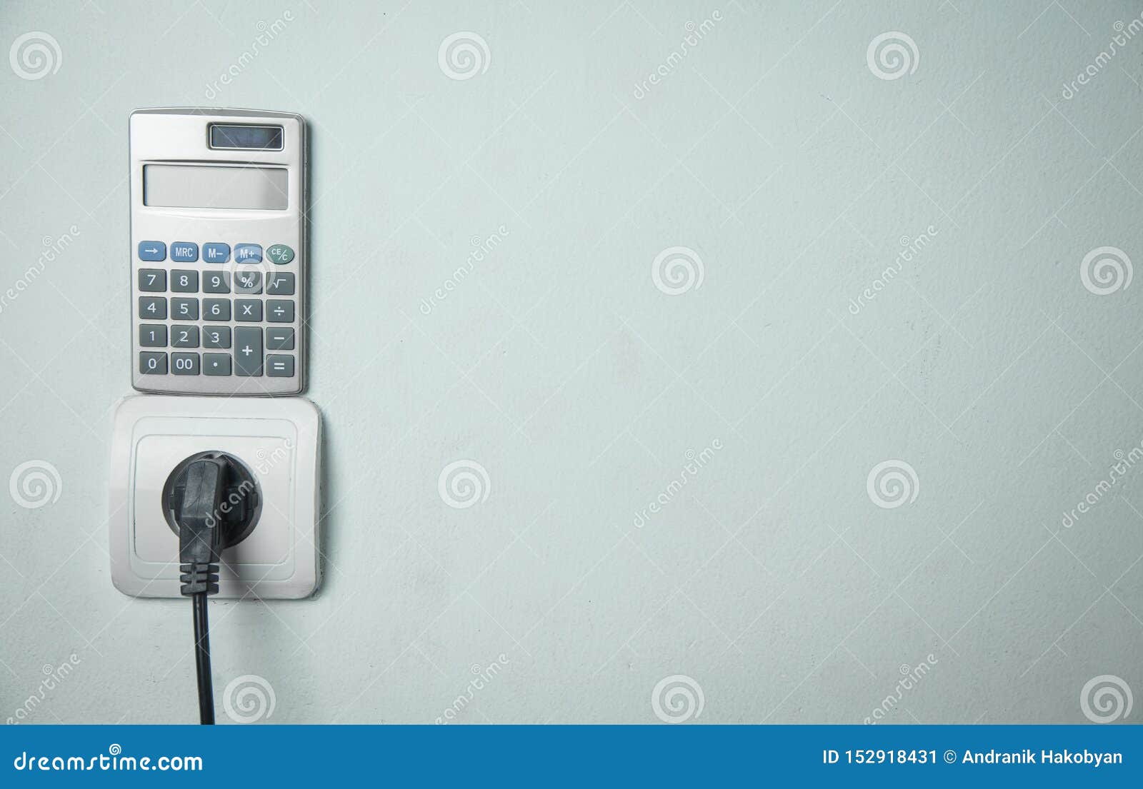 Calculator with Electric Socket and Plug Stock Image Image of
