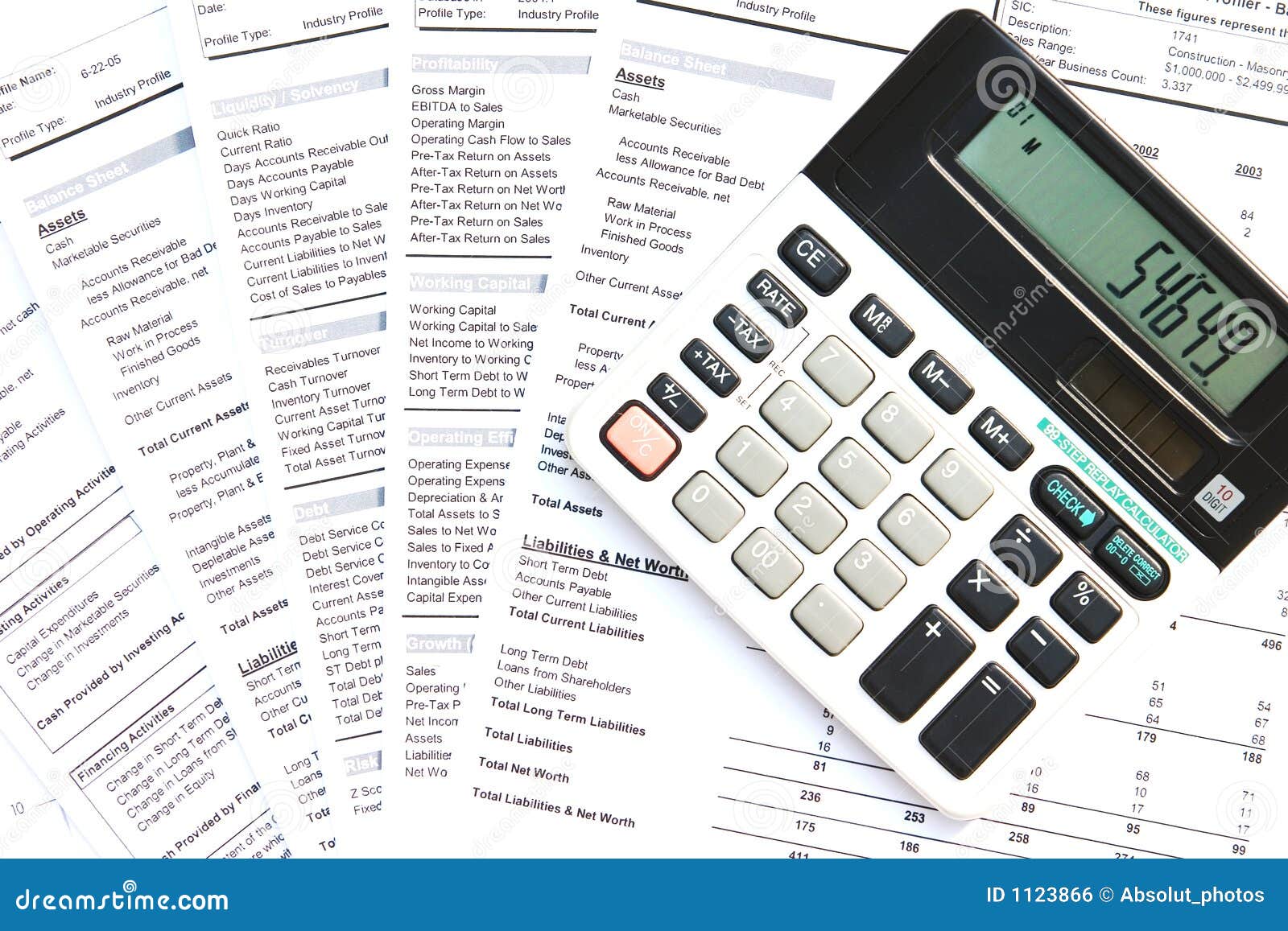 calculator and financial documents